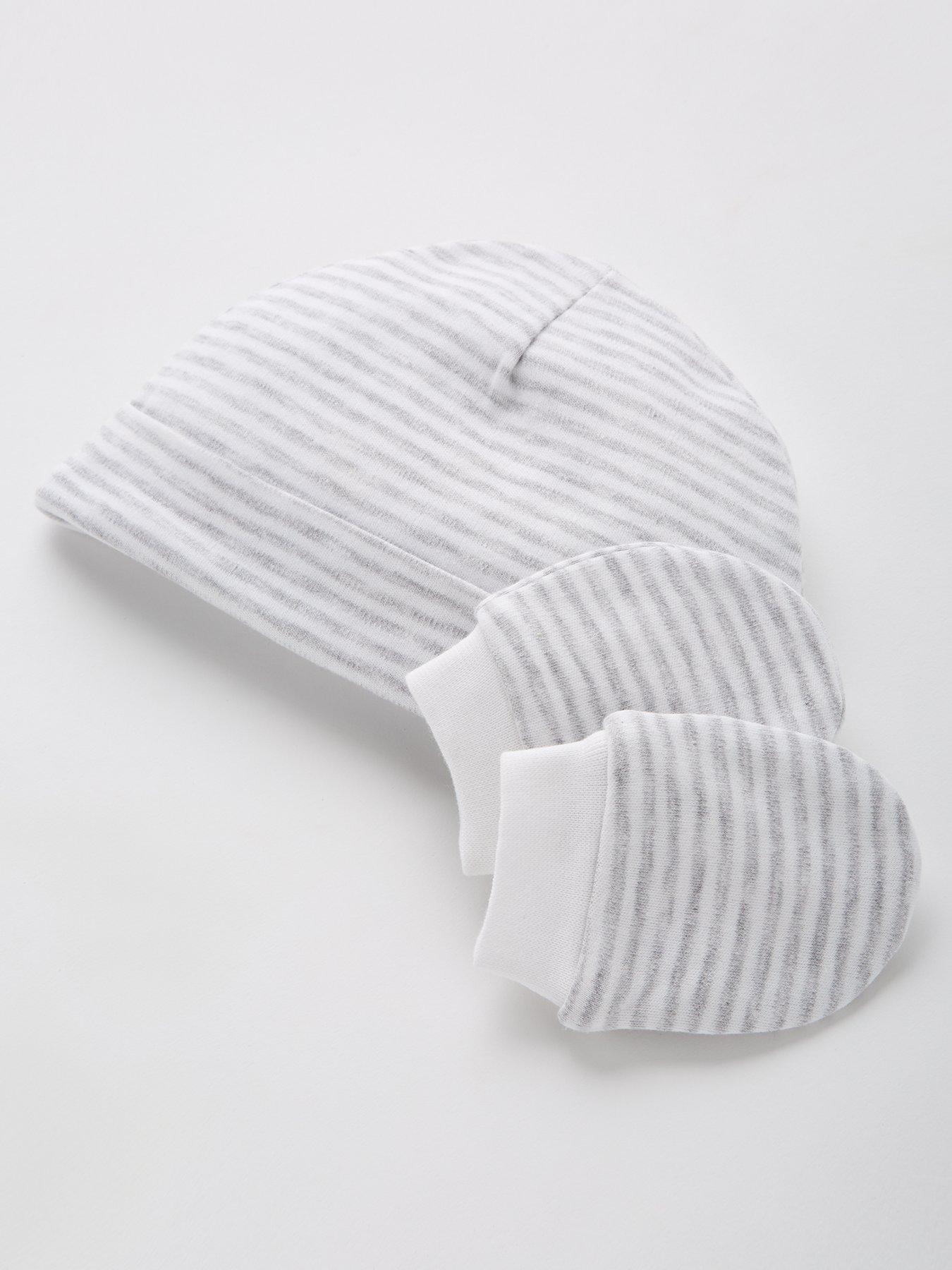 Image 2 of 5 of Everyday Baby Unisex 2 Pack Hat And Scratch Mitten Set - White