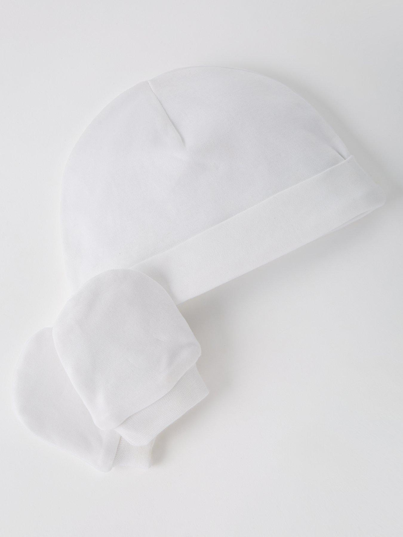 Image 3 of 5 of Everyday Baby Unisex 2 Pack Hat And Scratch Mitten Set - White