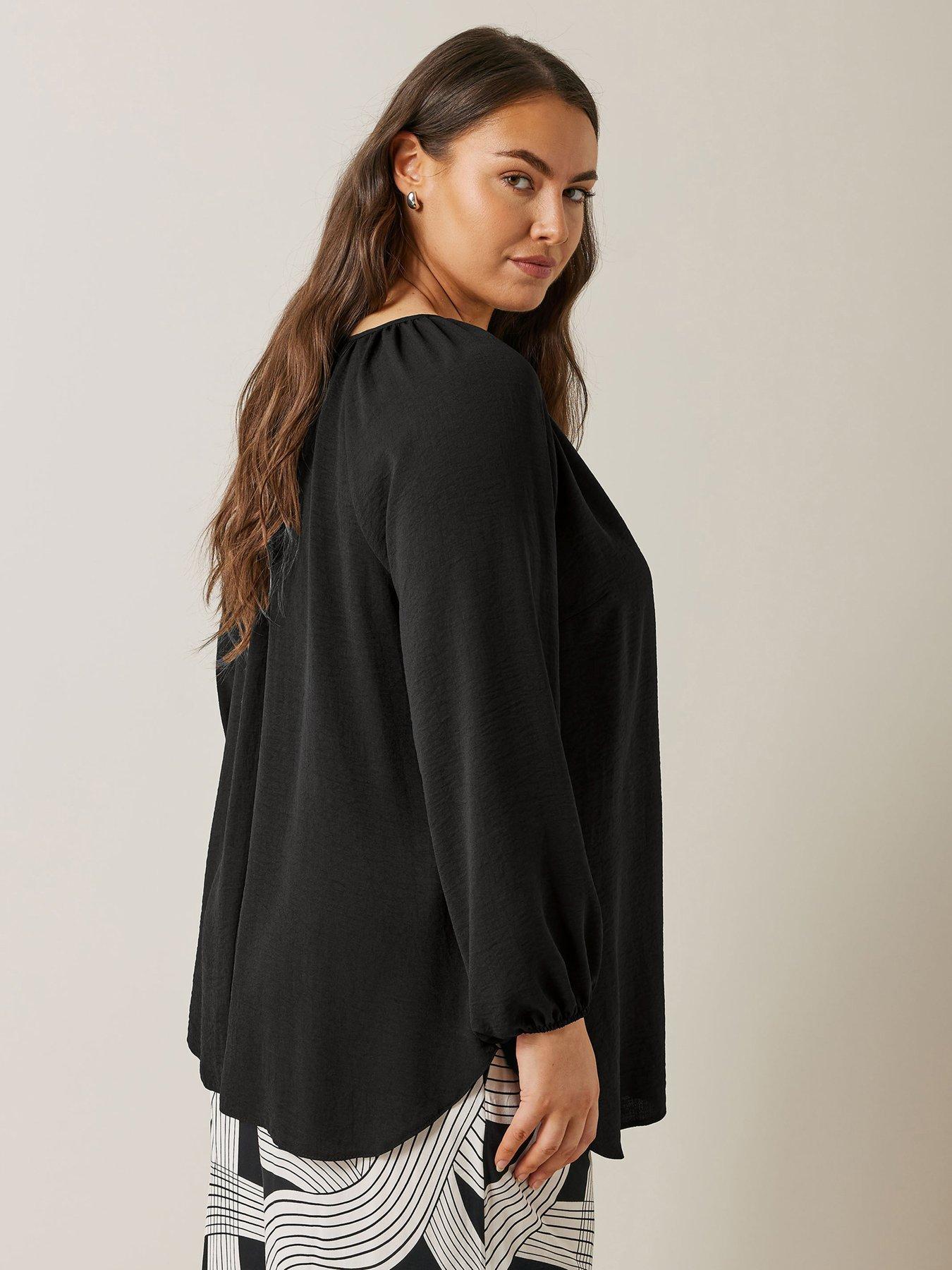 evans-long-sleeve-gypsy-blouse-blackstillFront