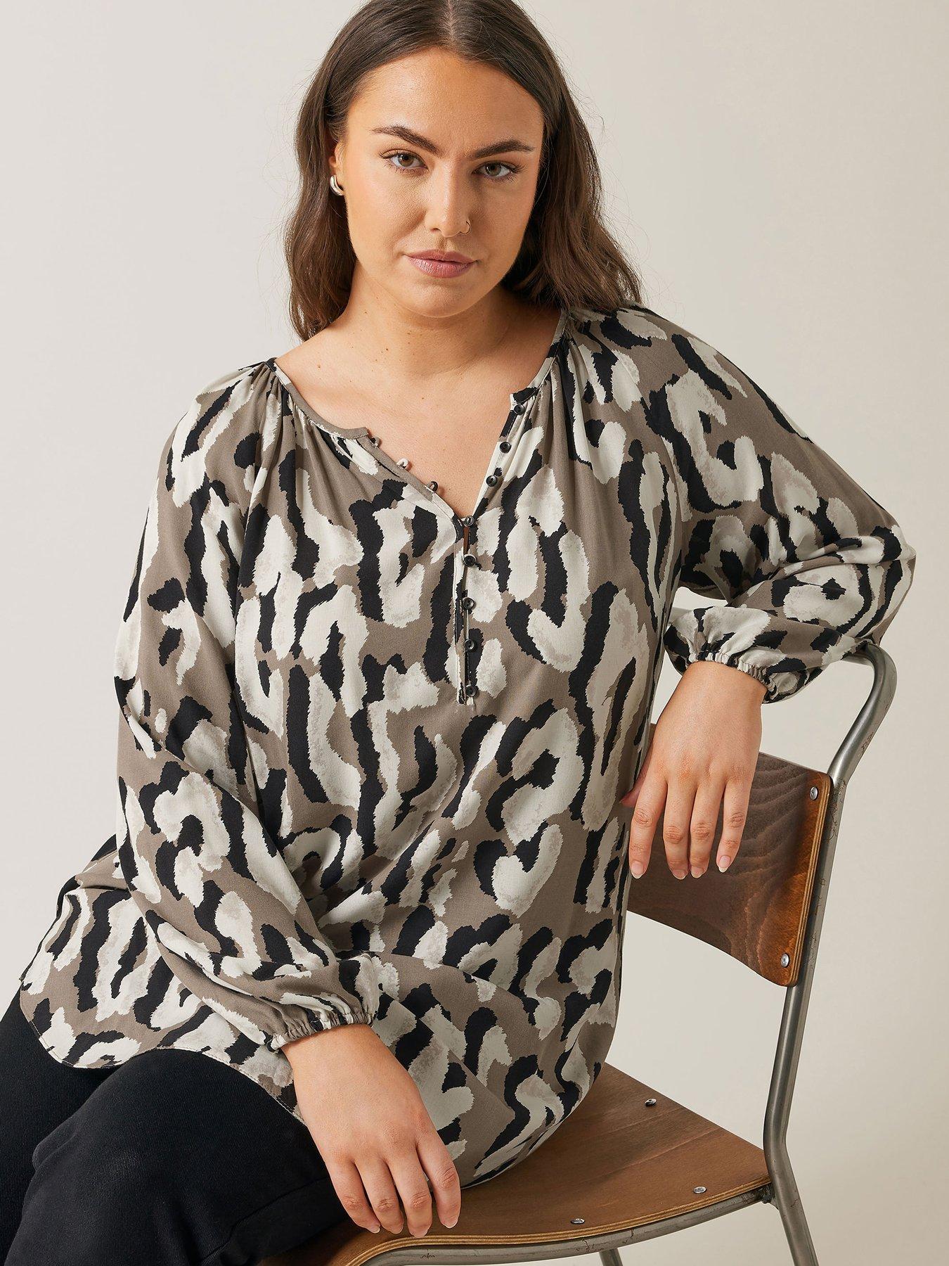 evans-abstract-animal-print-top-black