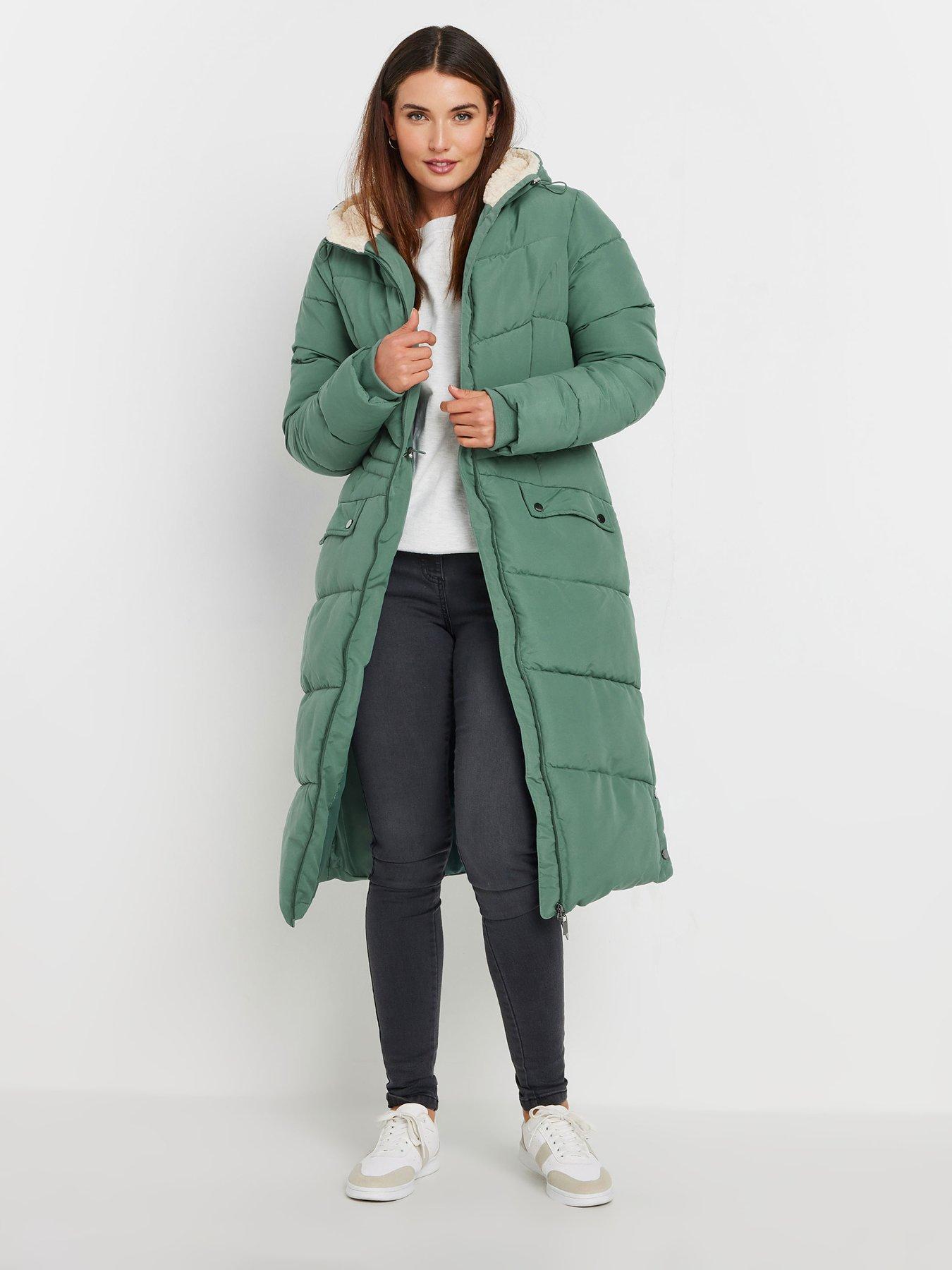 Image 1 of 4 of Long Tall Sally Tall Borg Hooded Midi Padded Coat