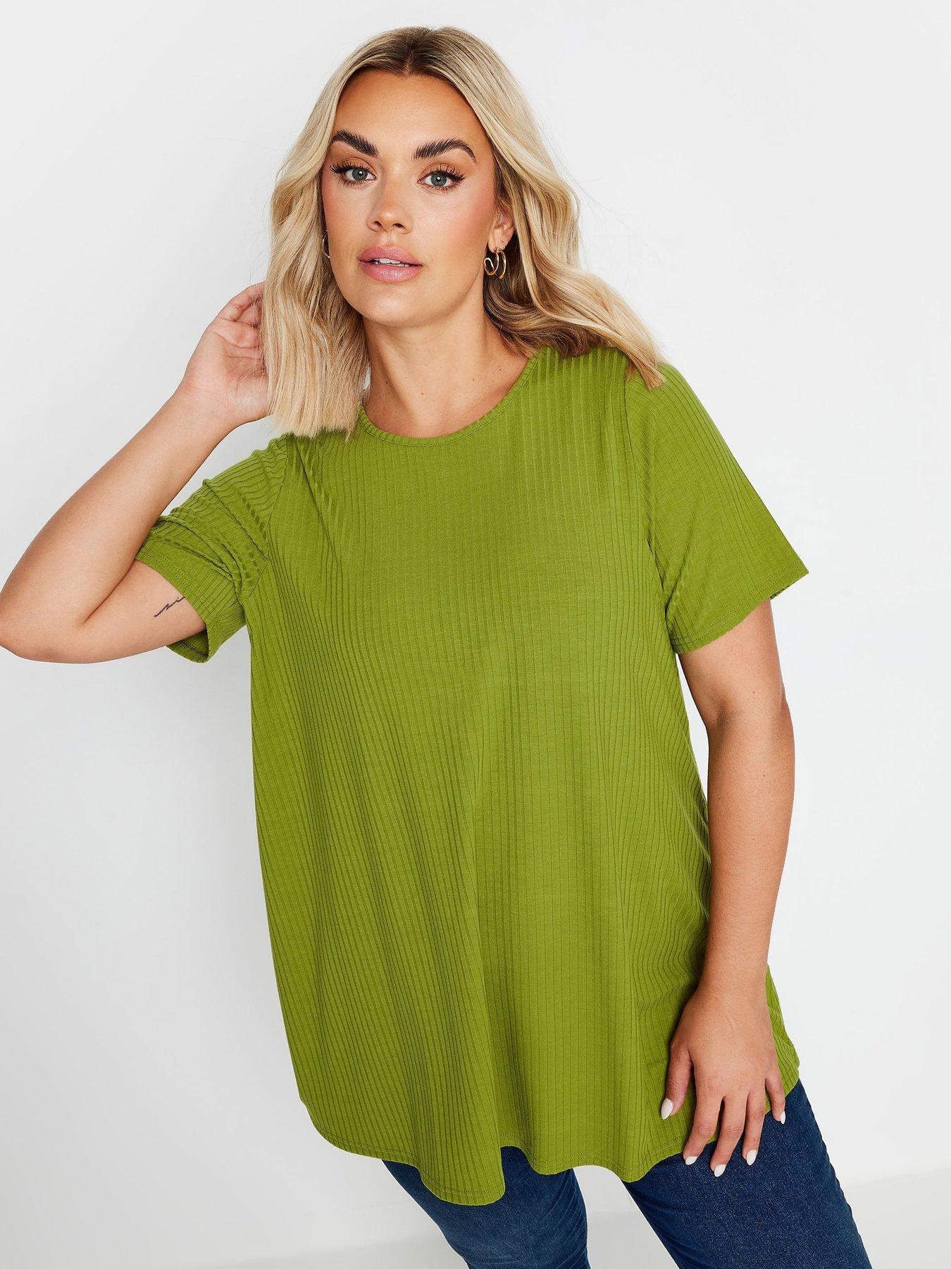 yours-curve-rib-t-shirt-green