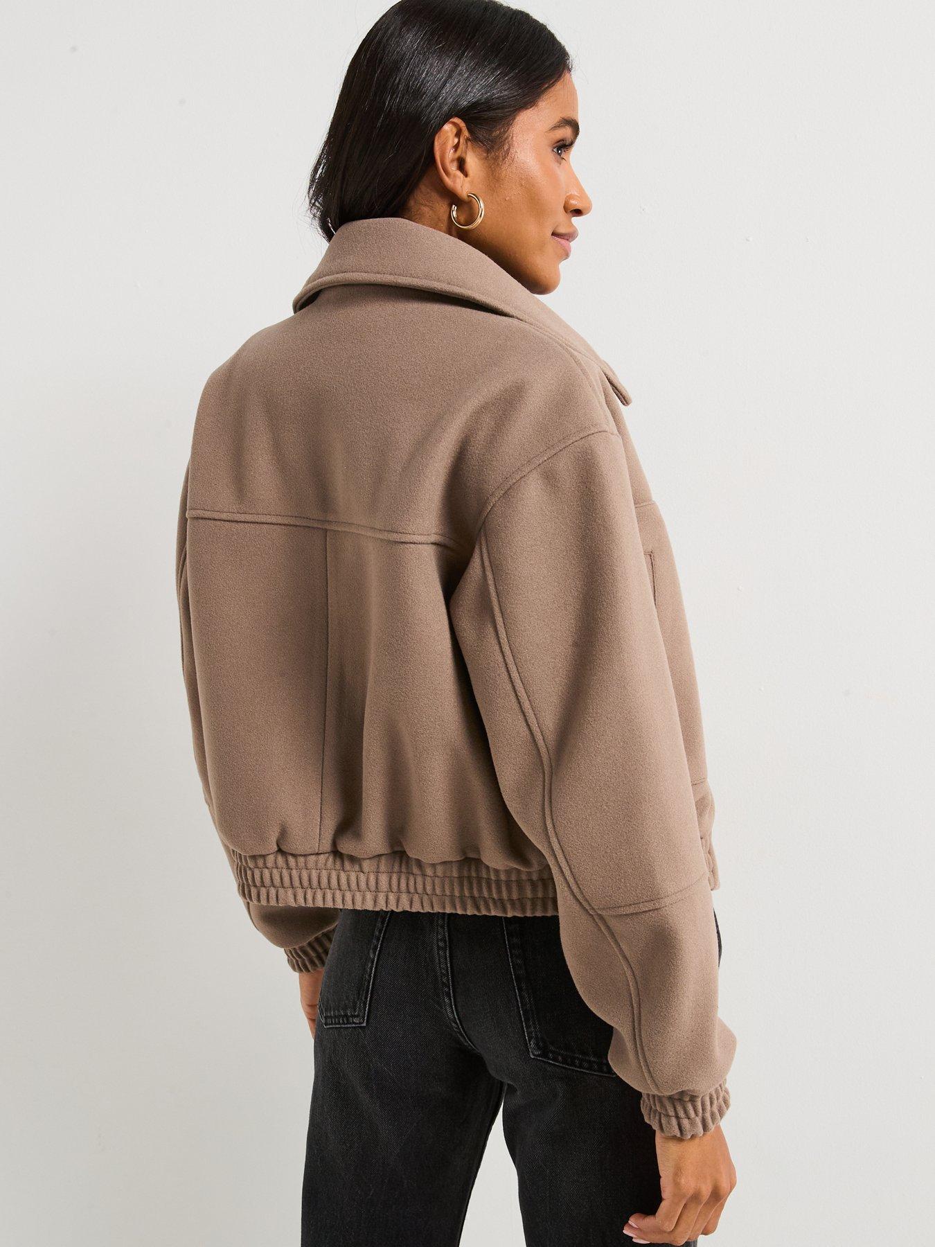 v-by-very-faux-wool-zip-through-bomber-jacket-beigestillFront