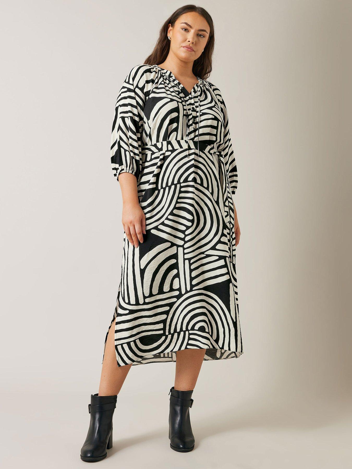 evans-abstract-swirl-print-midi-dressback