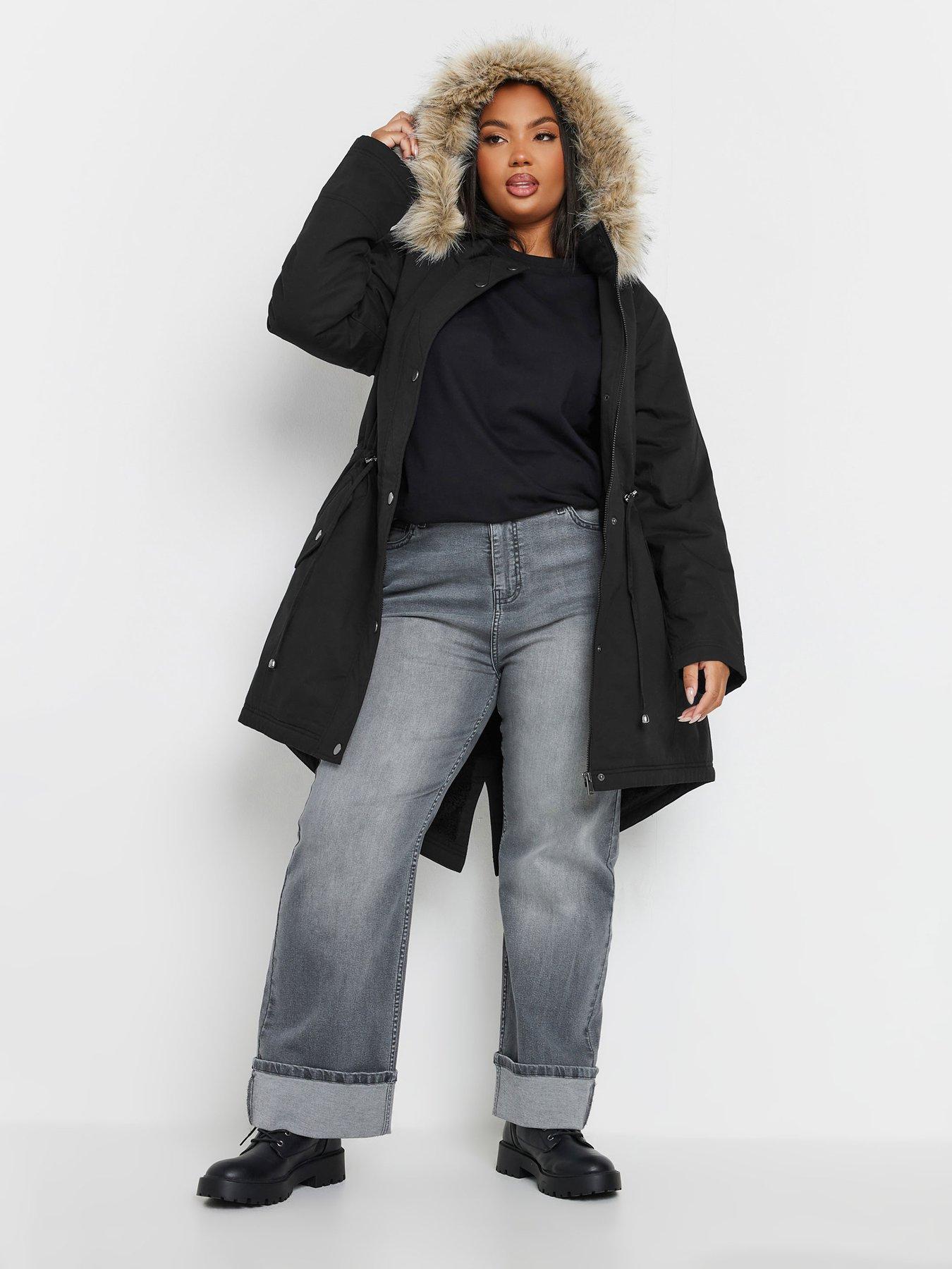 yours-curve-fur-trim-parka-blackback