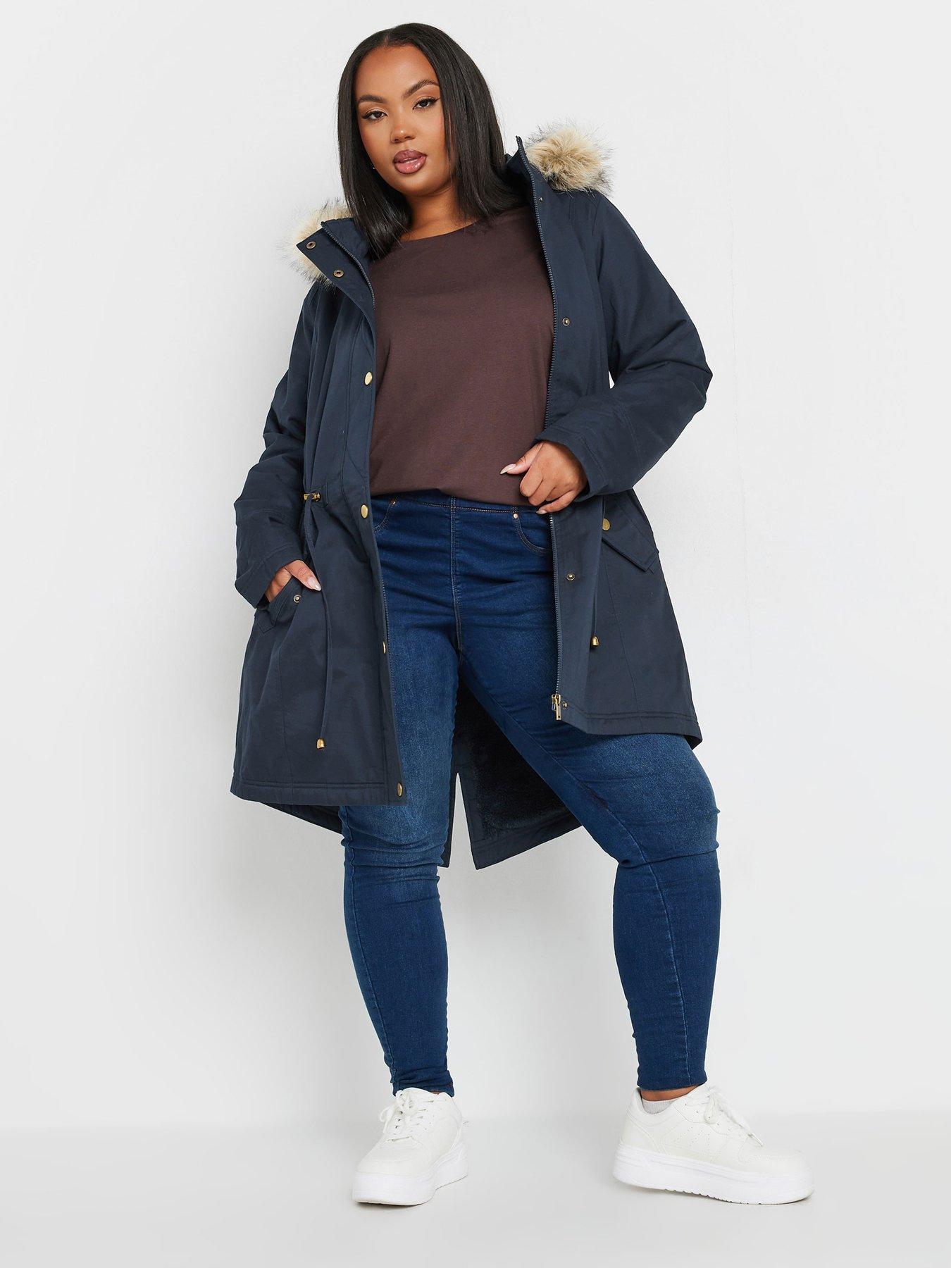 yours-curve-fur-trim-parka-blueback