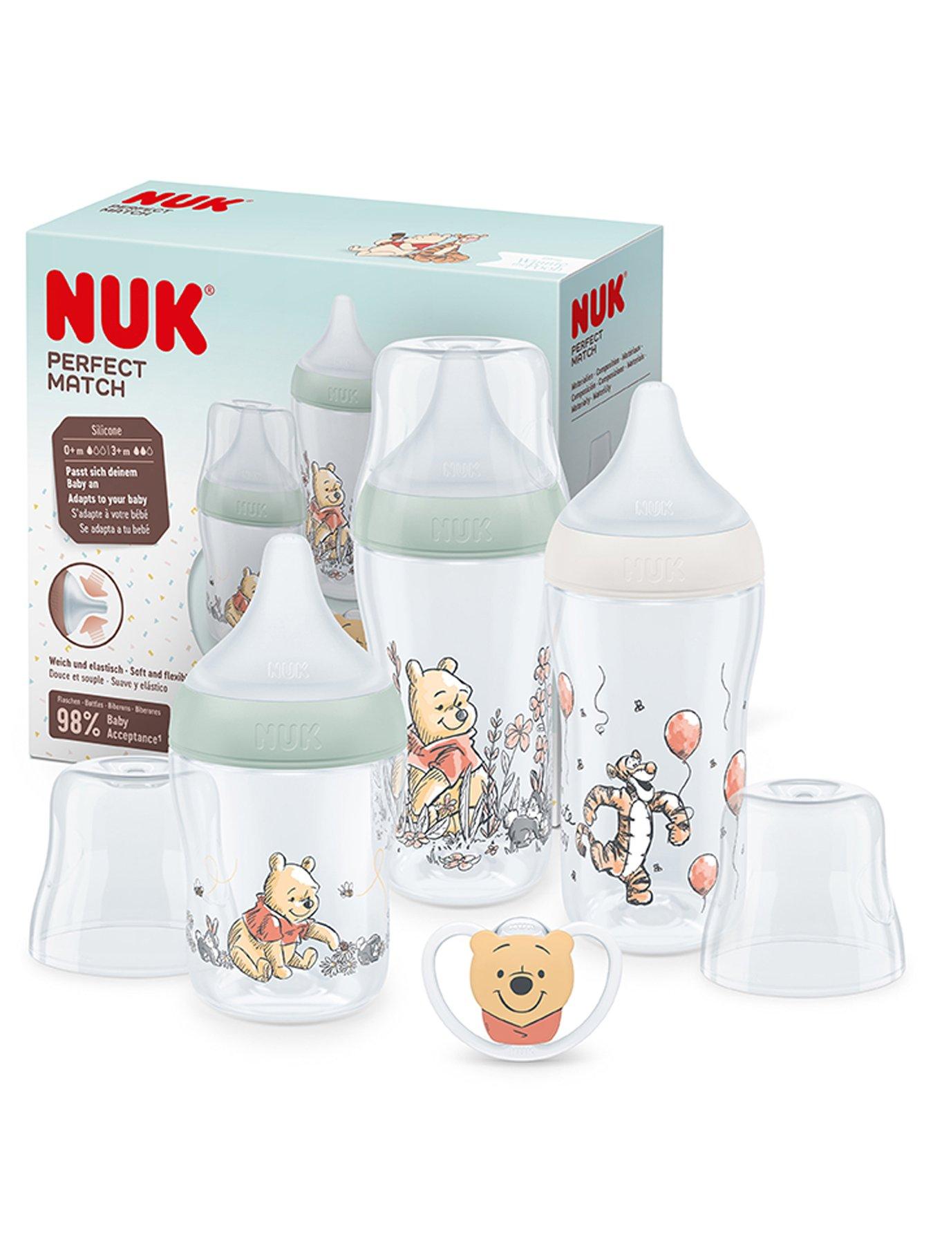 Image 1 of 5 of Nuk PERFECT MATCH STARTER SET WINNIE THE POOH (1x 150ml Bottle, 2x 260ml Bottles, 1x Soother) - Multi