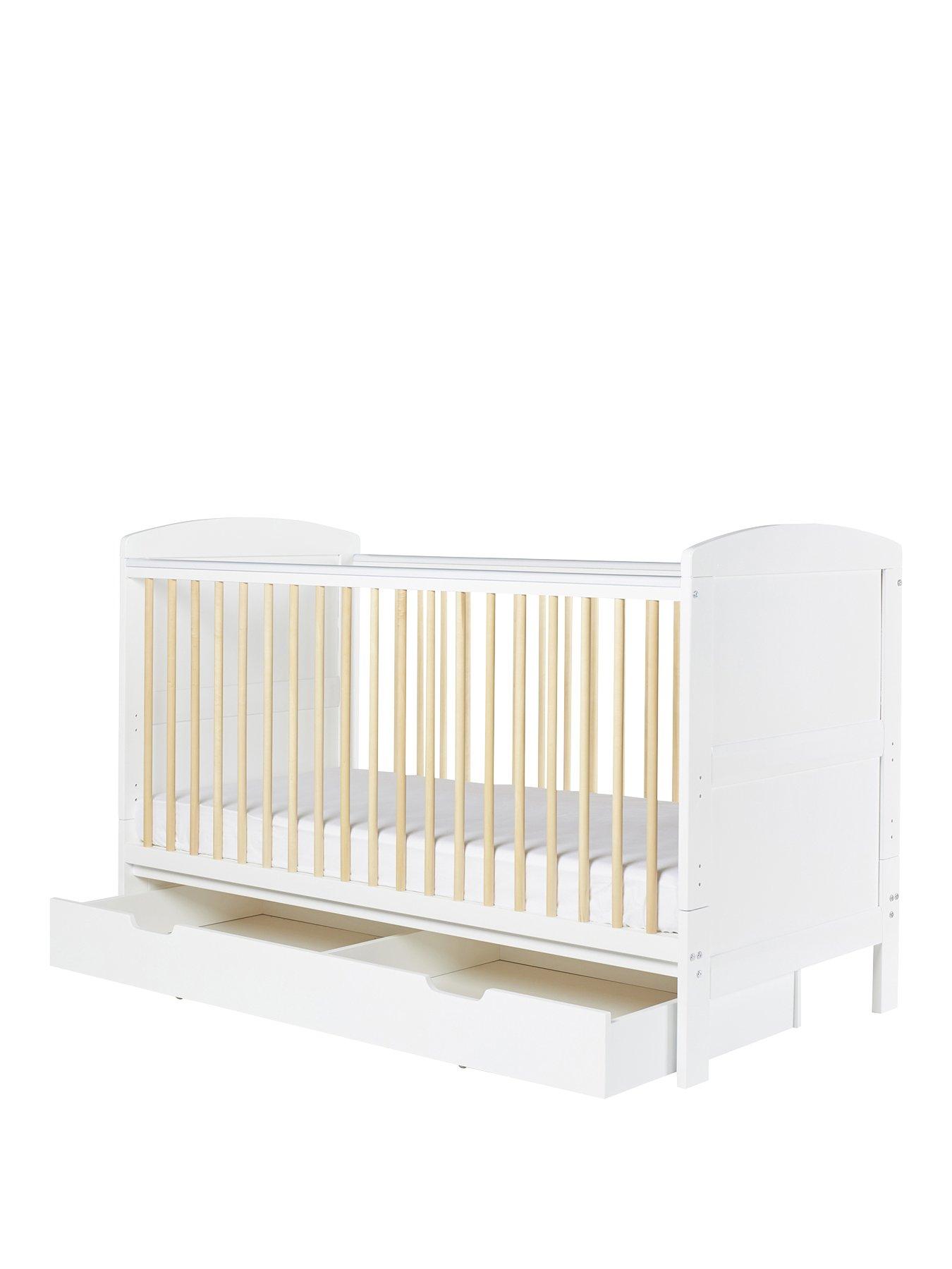 ickle-bubba-coleby-scandi-cot-bed-with-under-drawer-scandi-whitestillFront