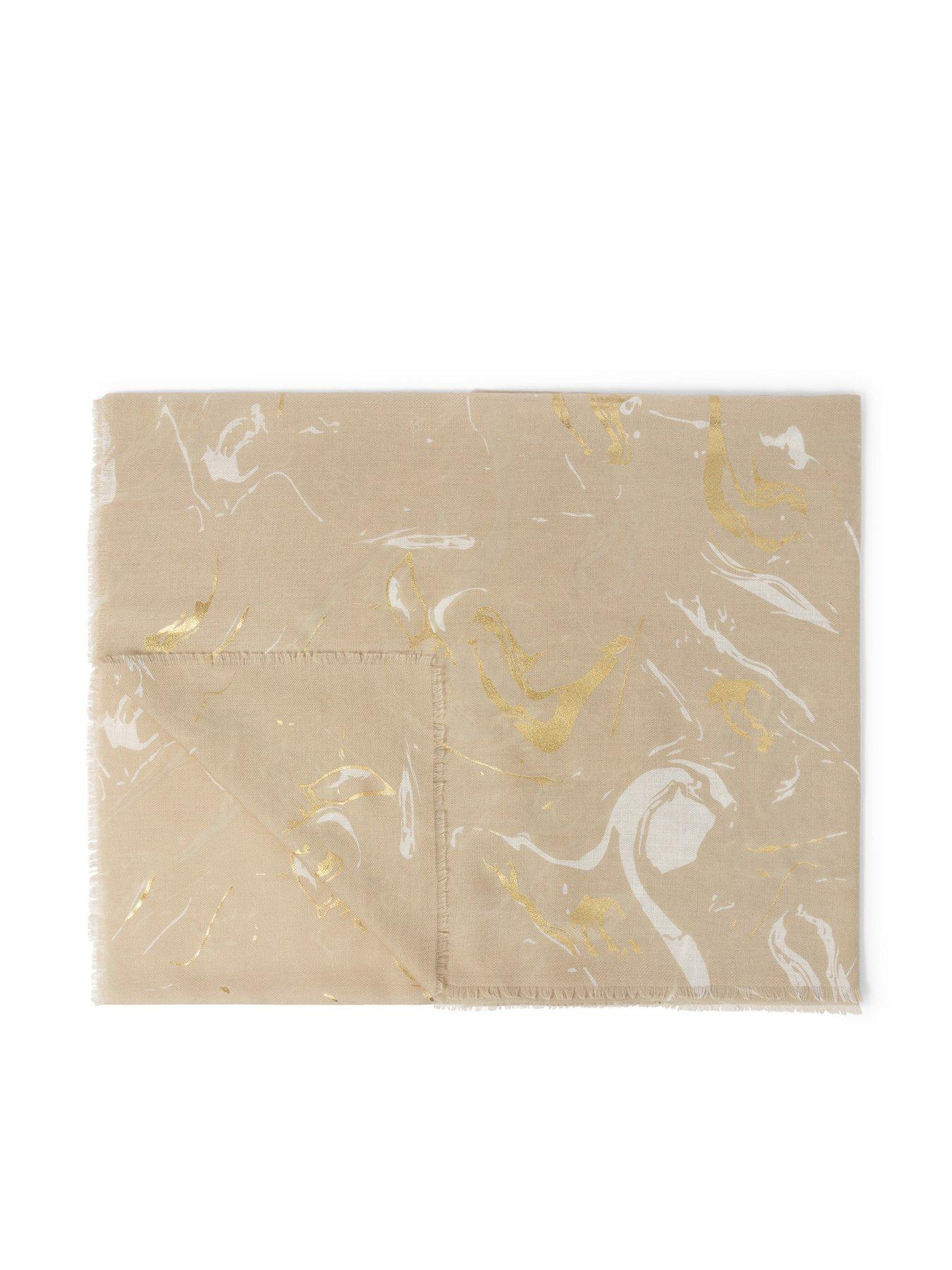 katie-loxton-printed-foil-scarf-brown