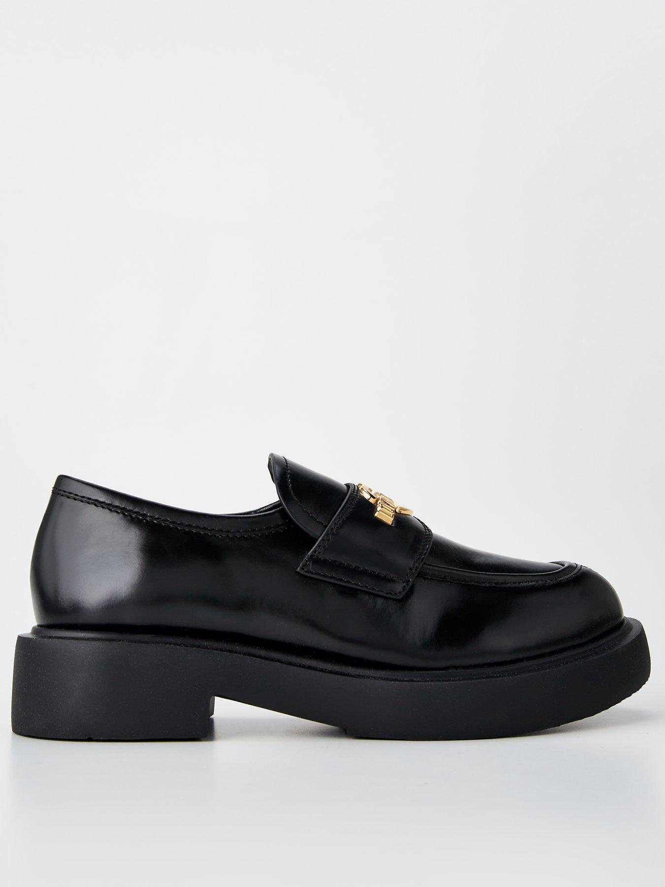 love-moschino-logo-loafers-black