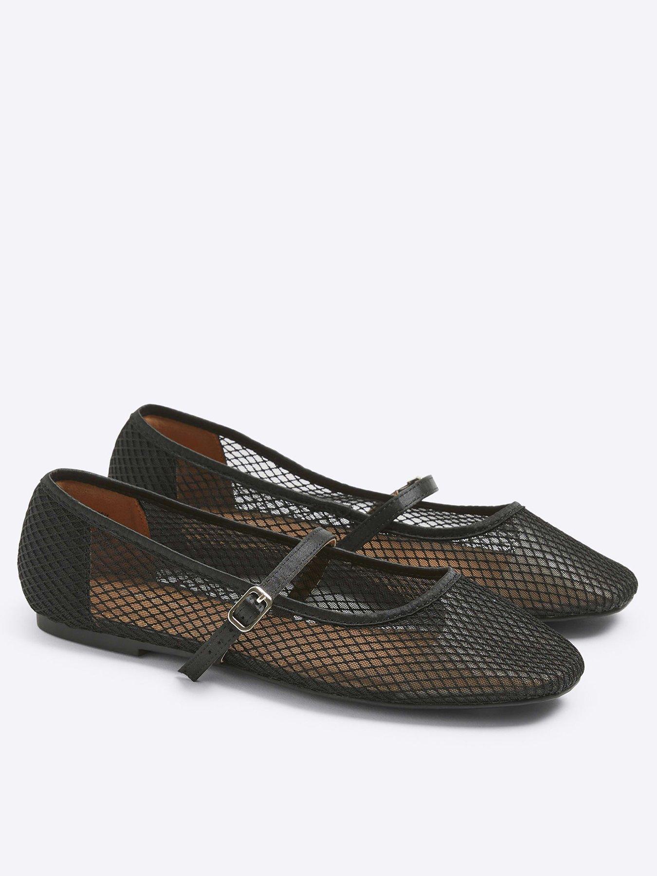 river-island-mesh-mary-jane-ballerina-black