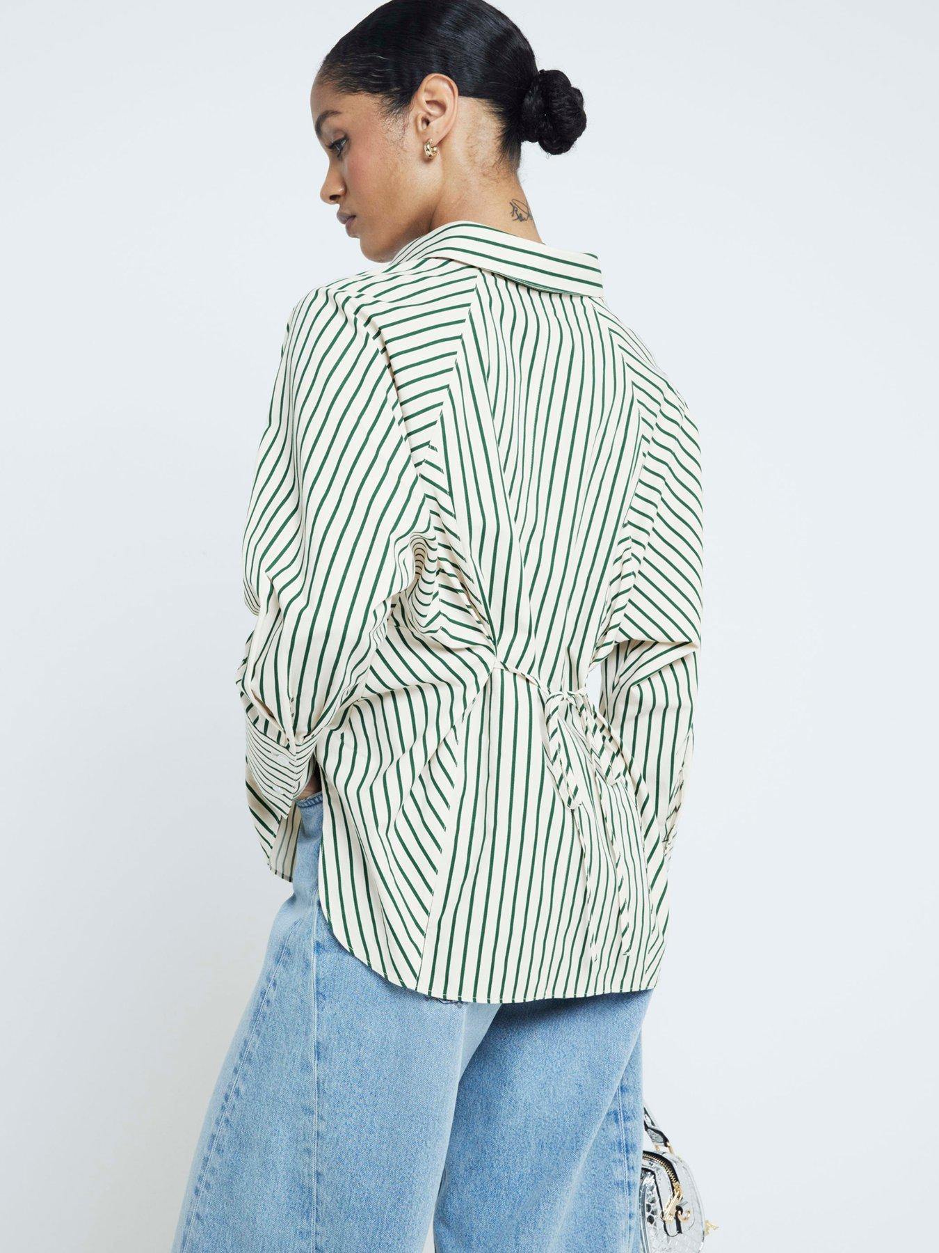 river-island-cinched-waist-poplin-shirt-medium-greenstillFront