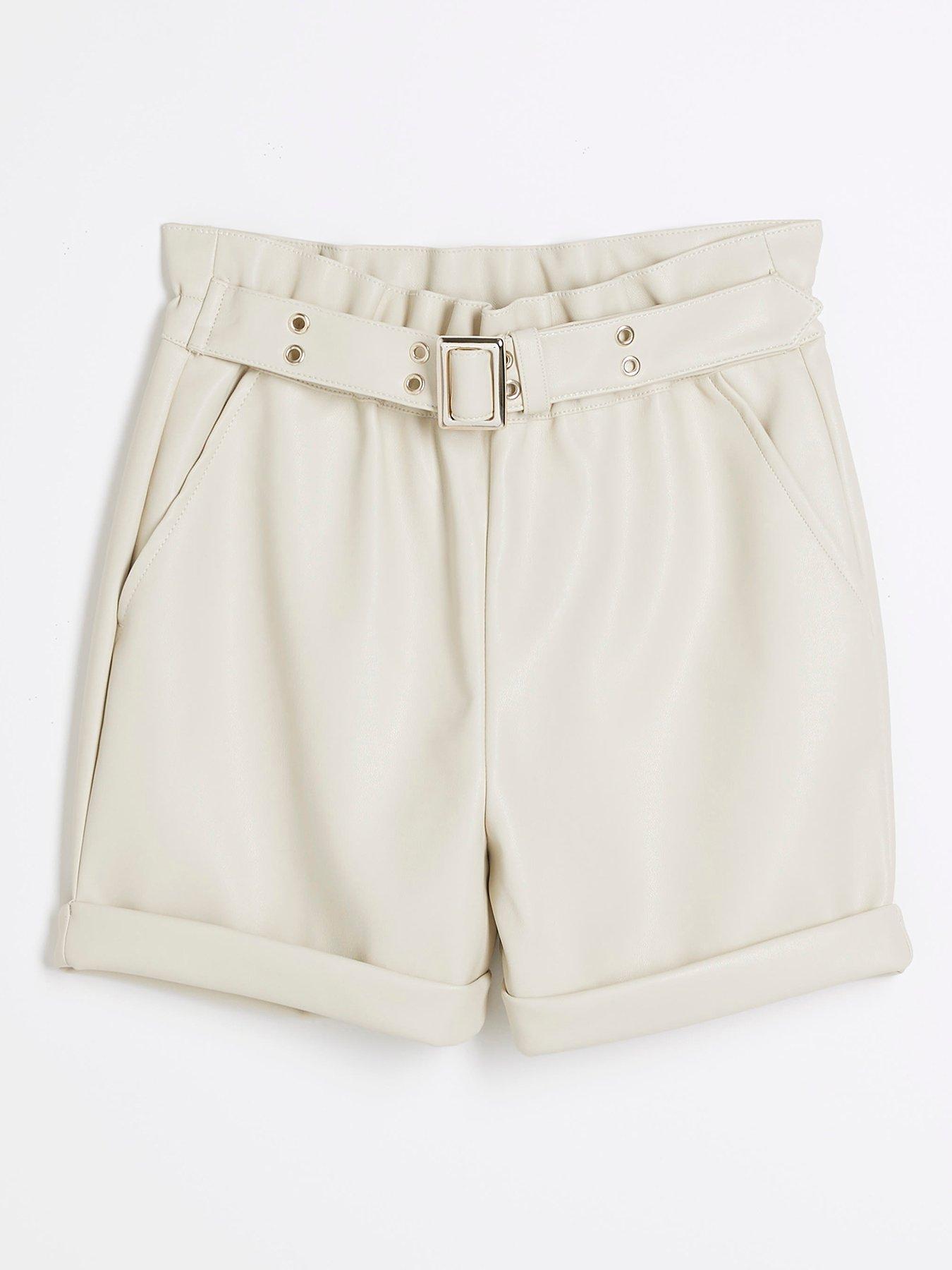 river-island-girls-faux-leather-shorts-cream