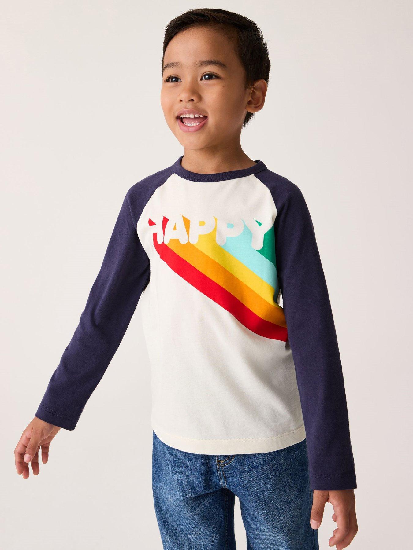 Image of Little Bird Happy Logo Long Sleeve T-Shirt - Navy