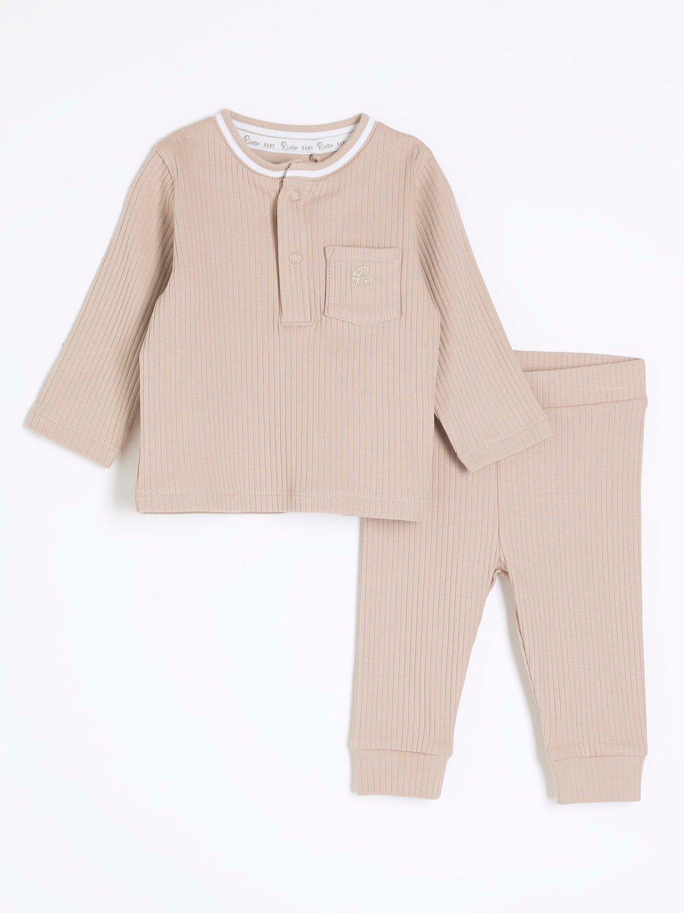 river-island-baby-baby-boys-tipped-rib-jumper-set-stone