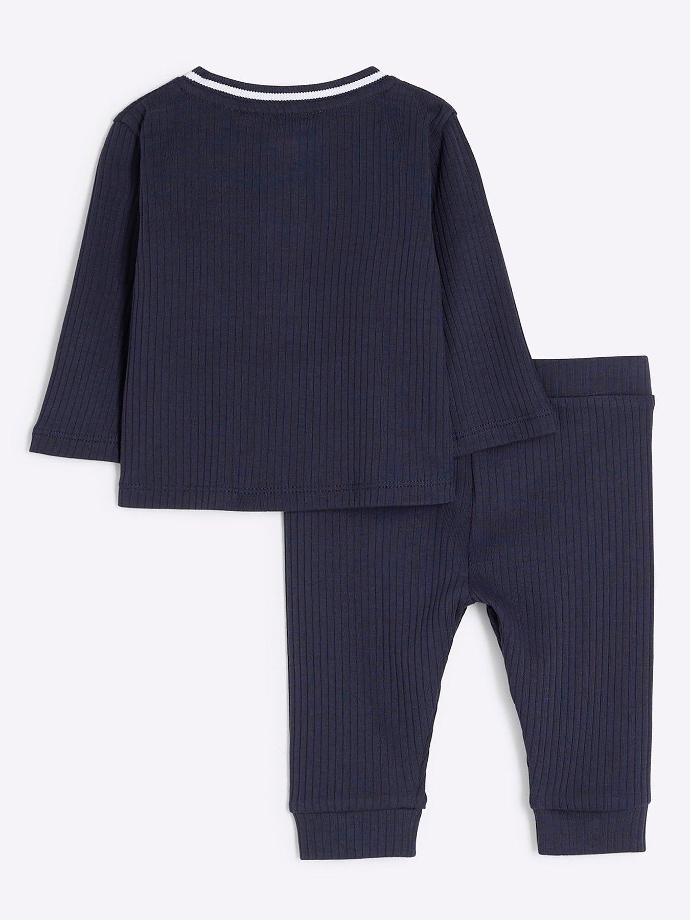 river-island-baby-baby-boys-tipped-rib-jumper-set-navyback