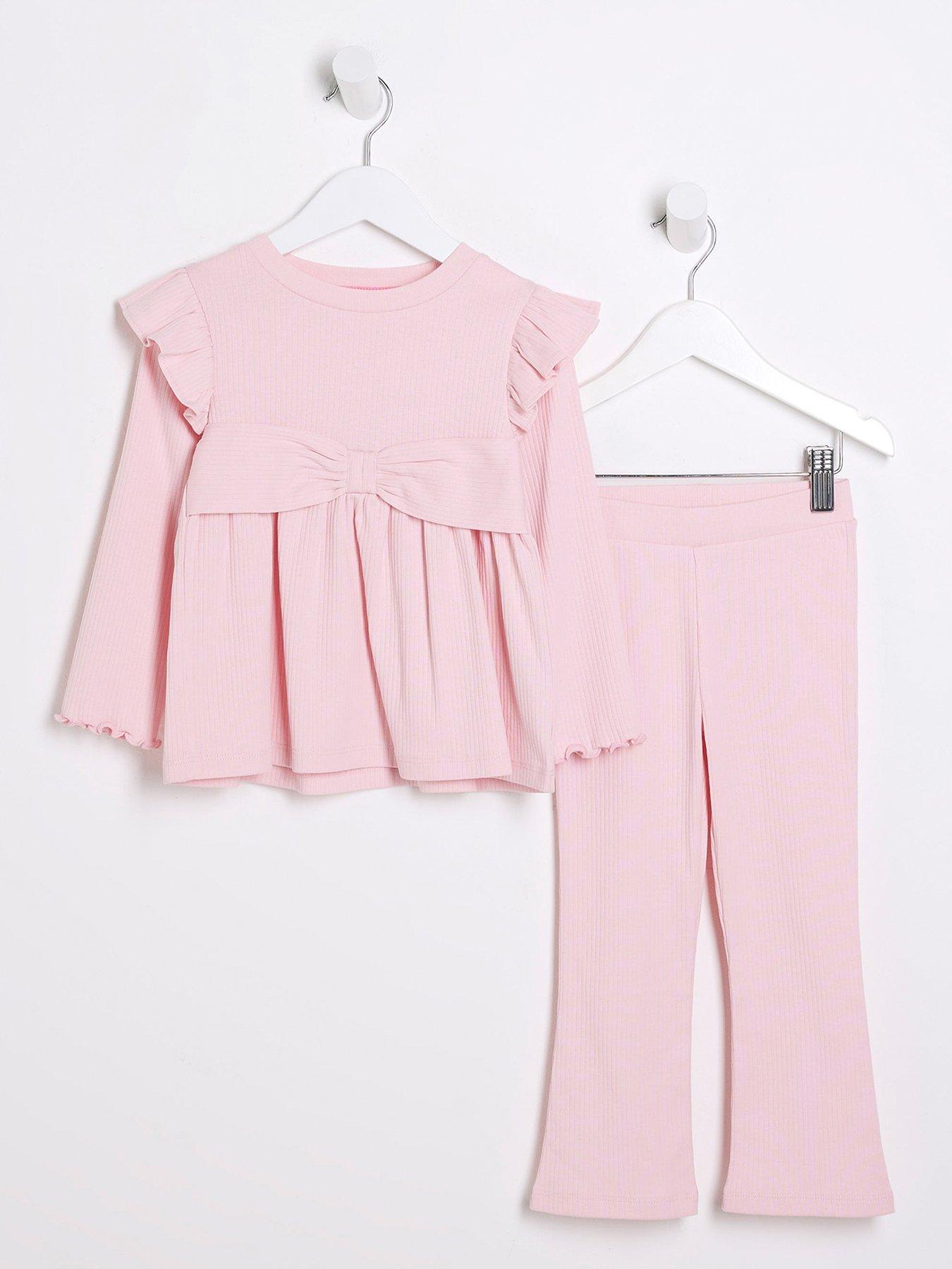 river-island-mini-mini-girls-bow-peplum-top-set-pink