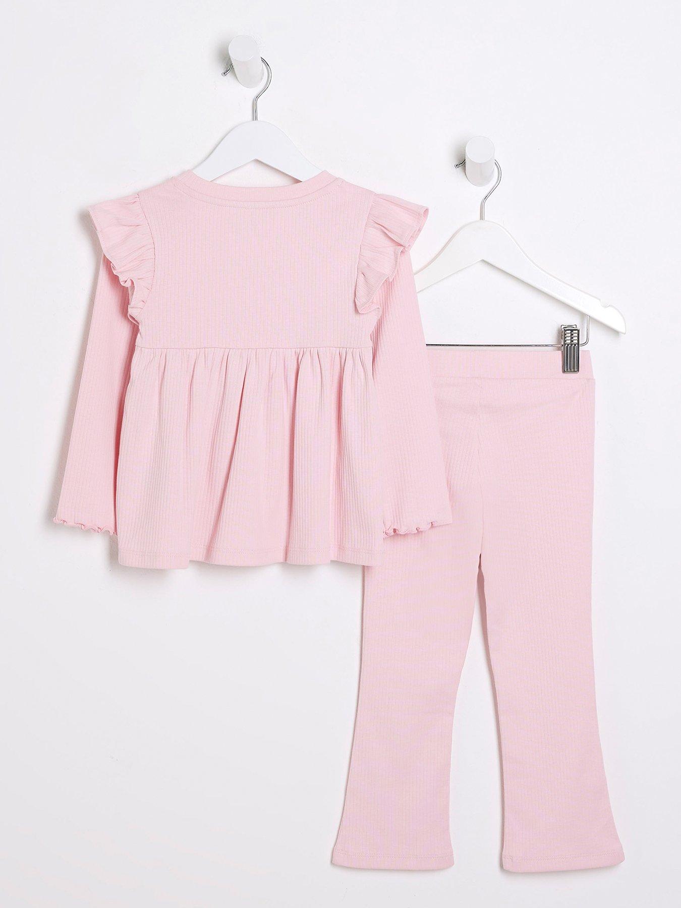 river-island-mini-mini-girls-bow-peplum-top-set-pinkback