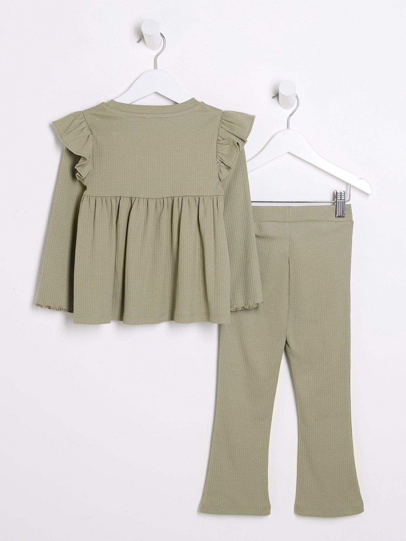 river-island-mini-mini-girl-bow-peplum-top-set-khakiback