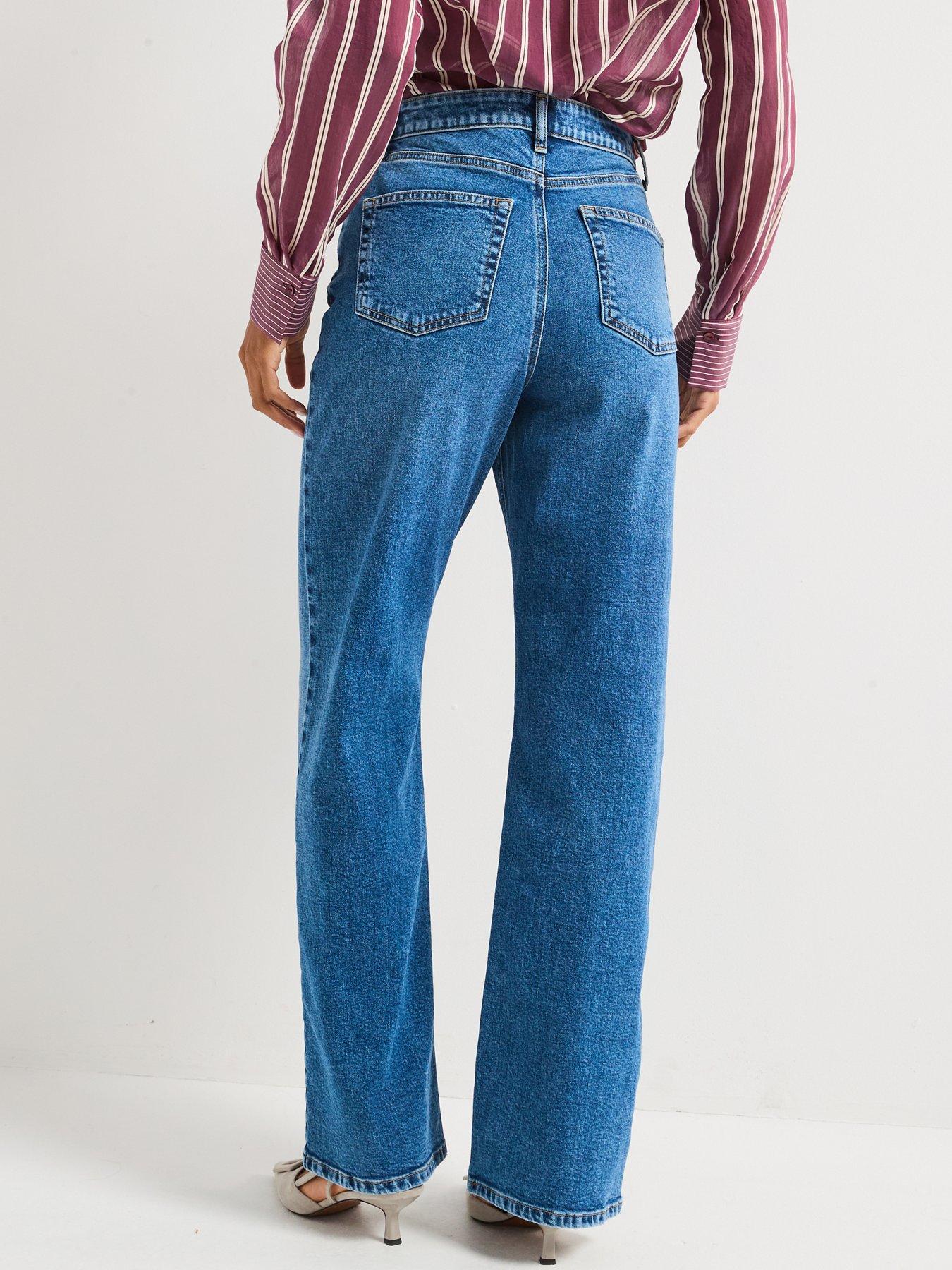 Image 2 of 6 of V by Very Comfort Stretch Wide Leg Jeans &nbsp;- Mid Wash