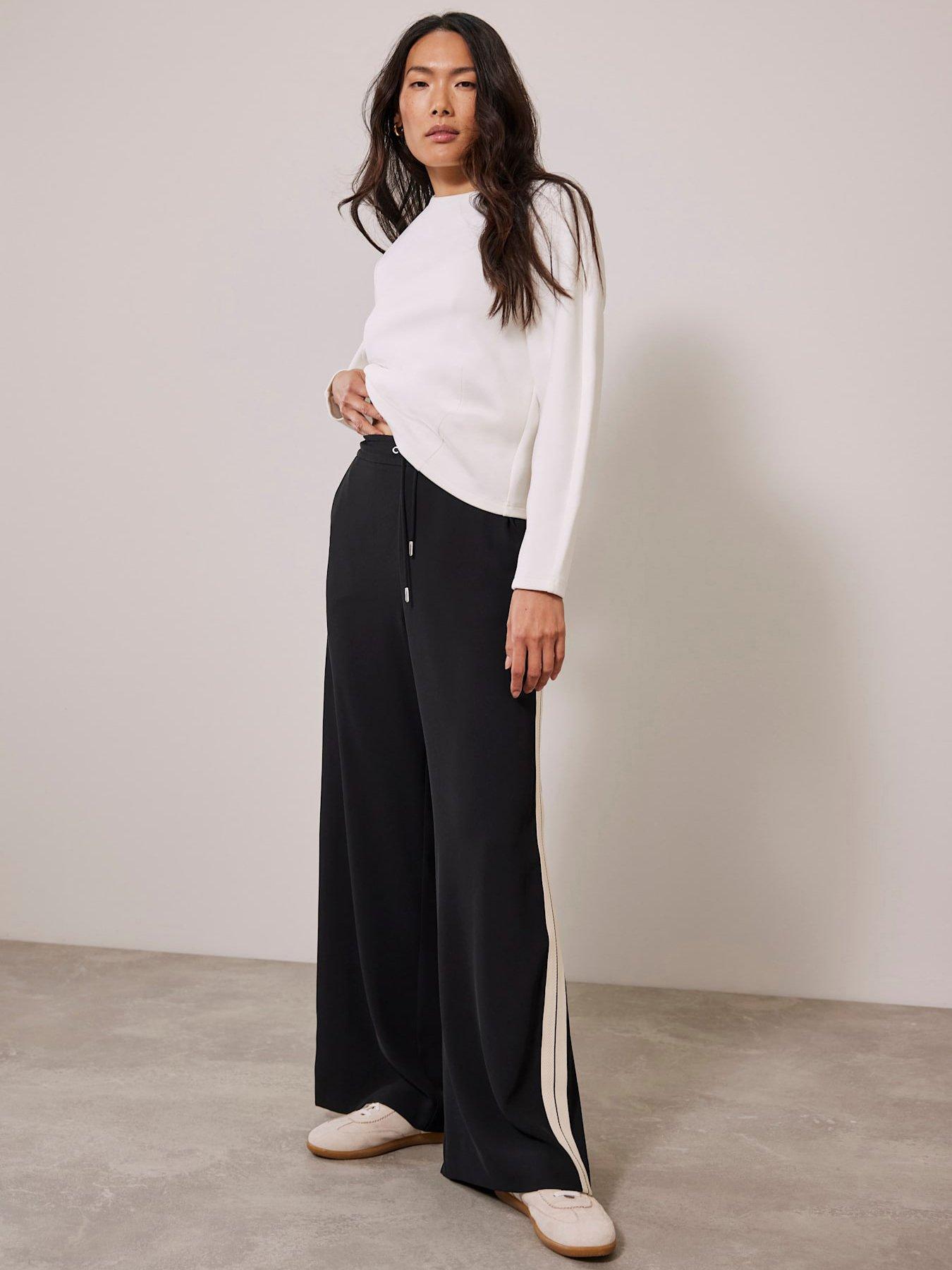 Image 1 of 4 of Mint Velvet Black Side Stripe Trouser