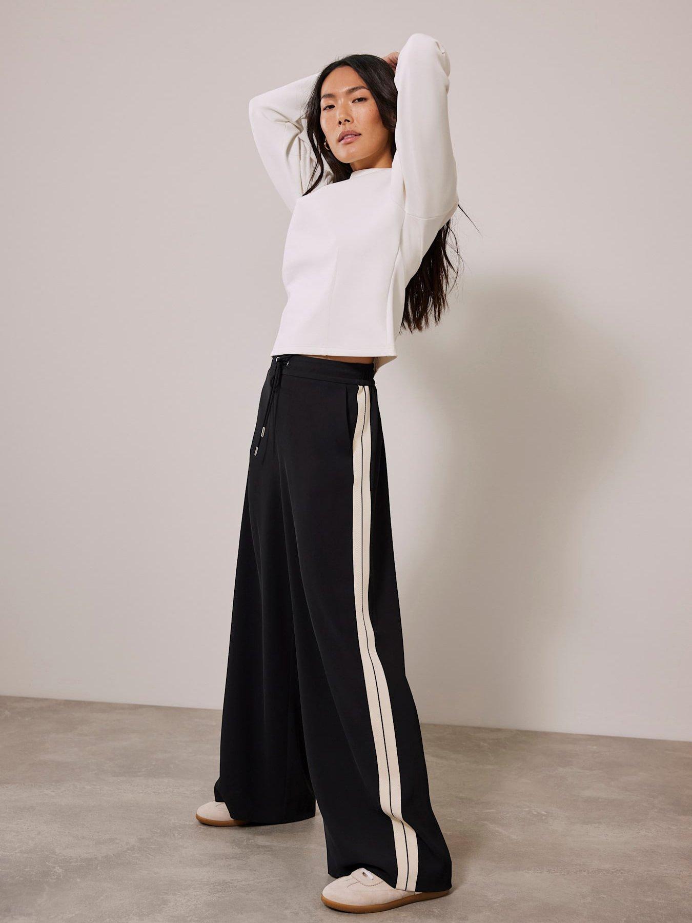 Image 2 of 4 of Mint Velvet Black Side Stripe Trouser