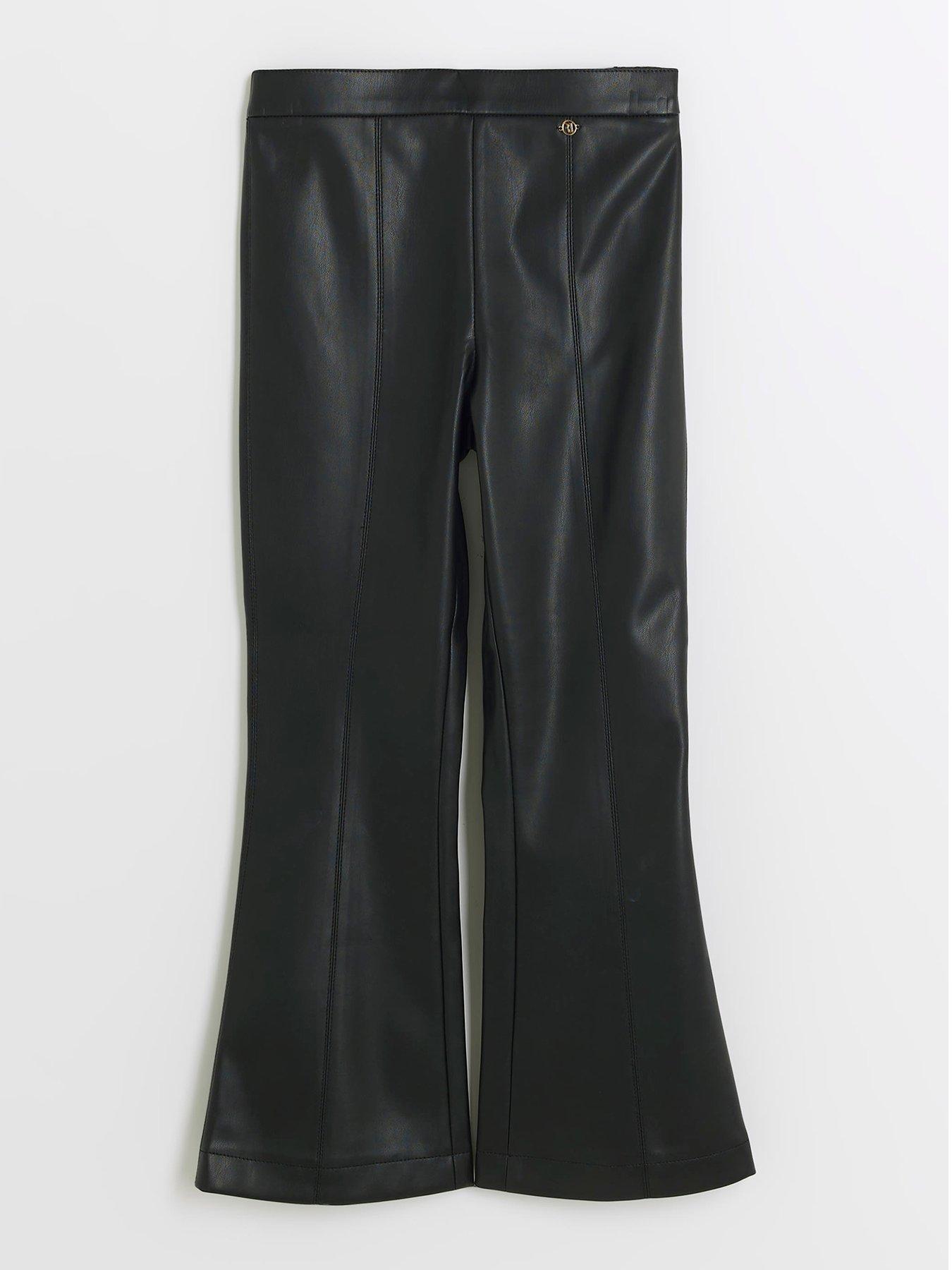 river-island-girls-faux-leather-flared-trousers-black