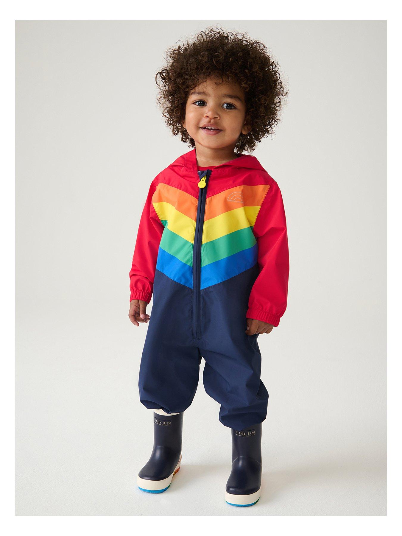 Image 1 of 5 of Little Bird Boys Rainbow Chevron Puddlesuit - Multi