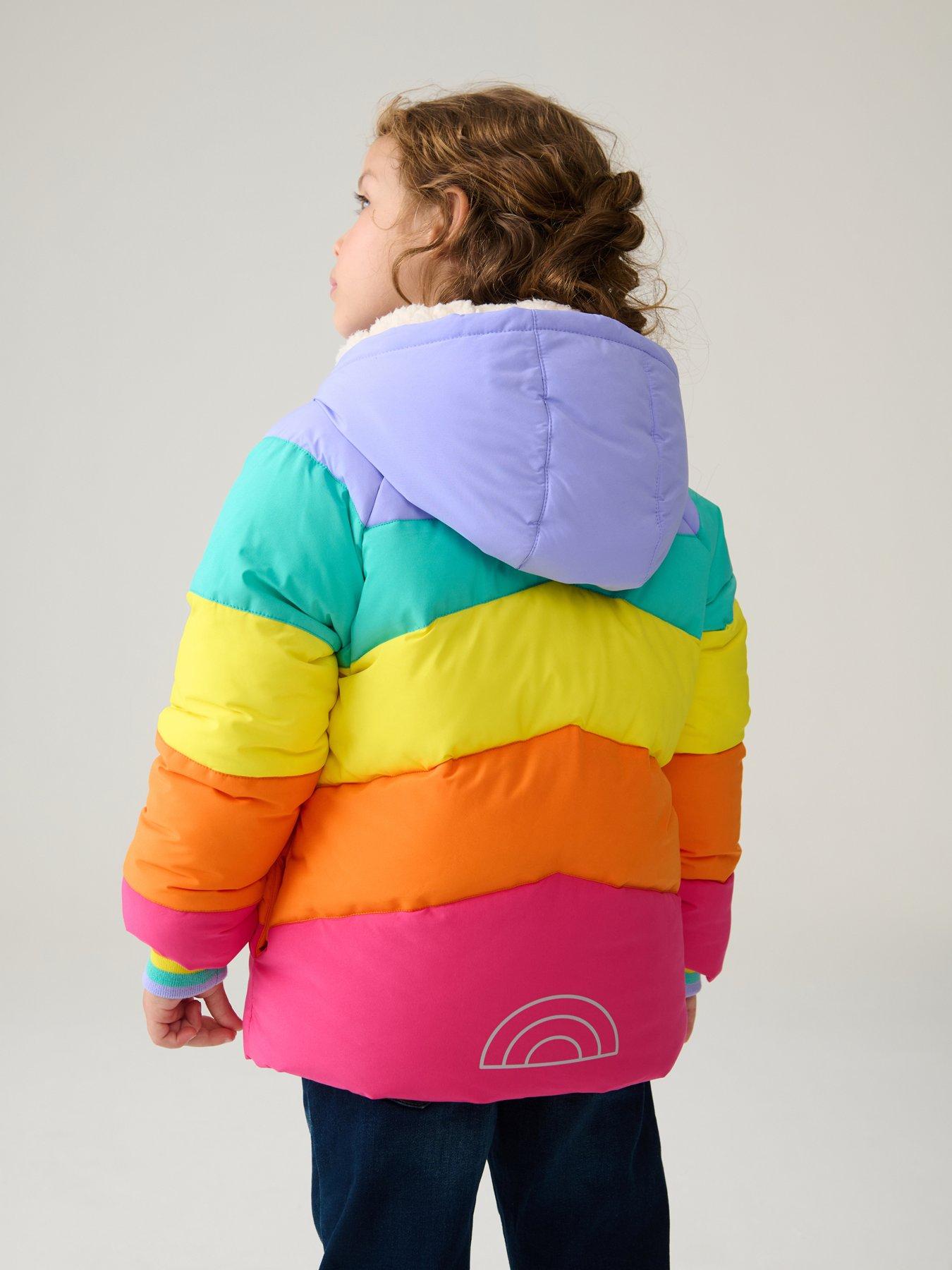 little-bird-kids-pastel-rainbow-padded-coat-multistillFront