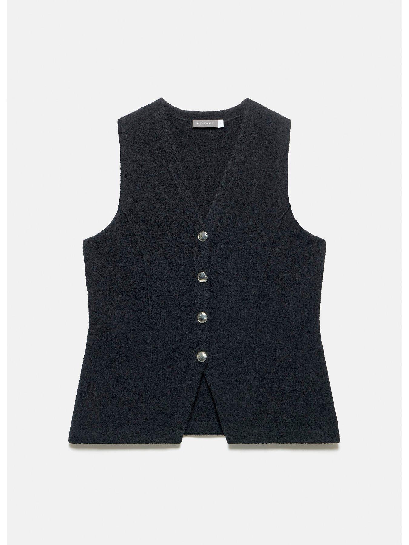 mint-velvet-black-longline-knit-waistcoatdetail