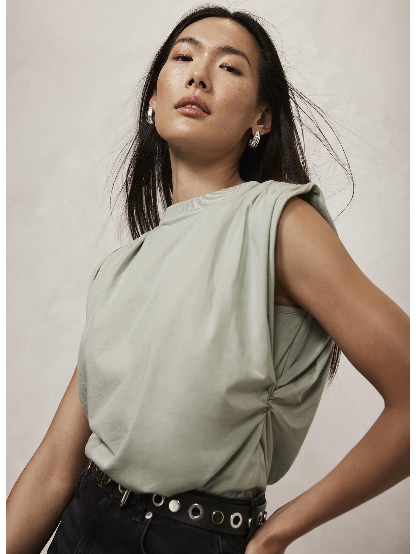 mint-velvet-green-ruched-shoulder-t-shirtback