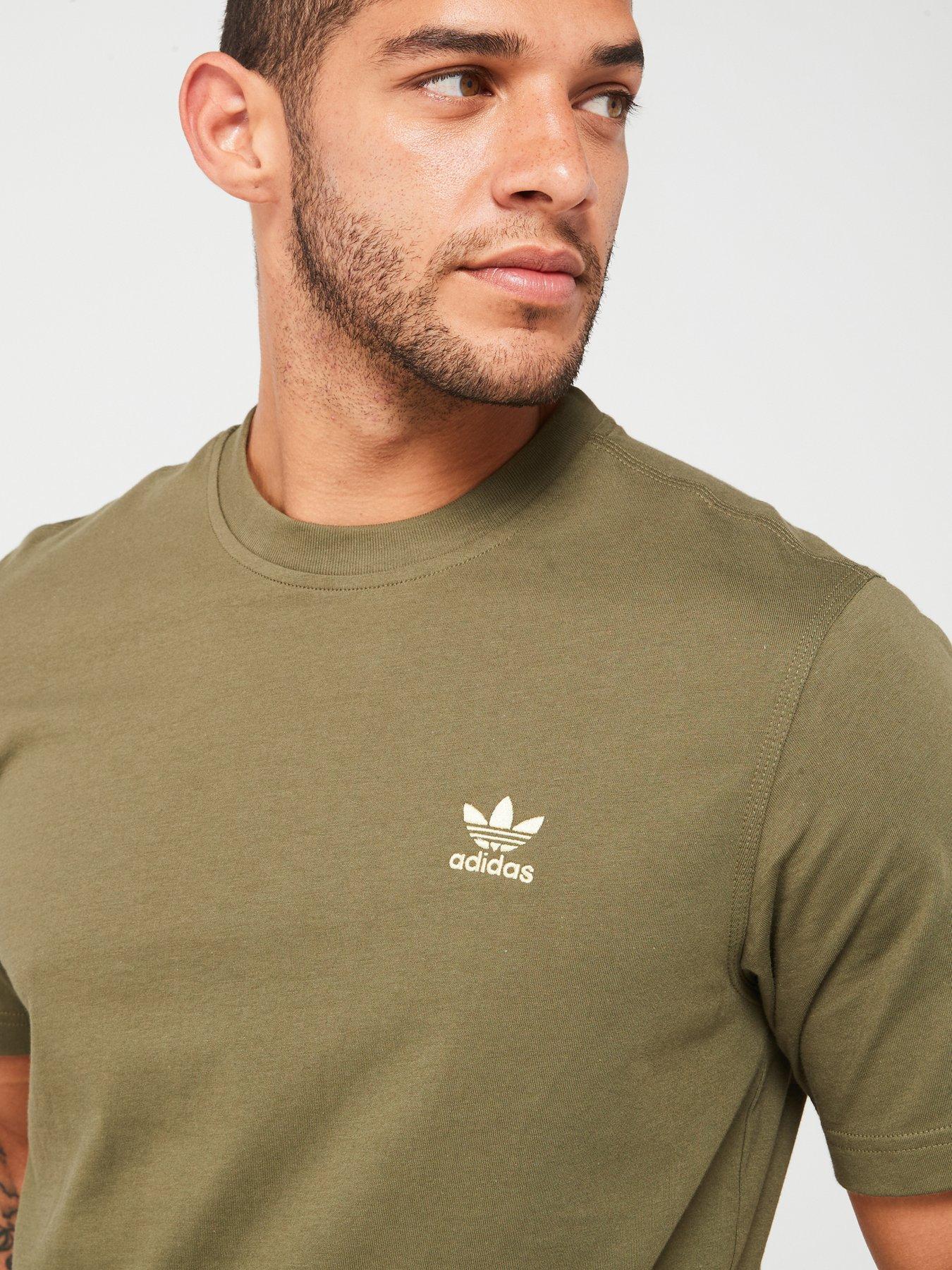 adidas-originals-mens-essential-trefoil-tee-oliveoutfit