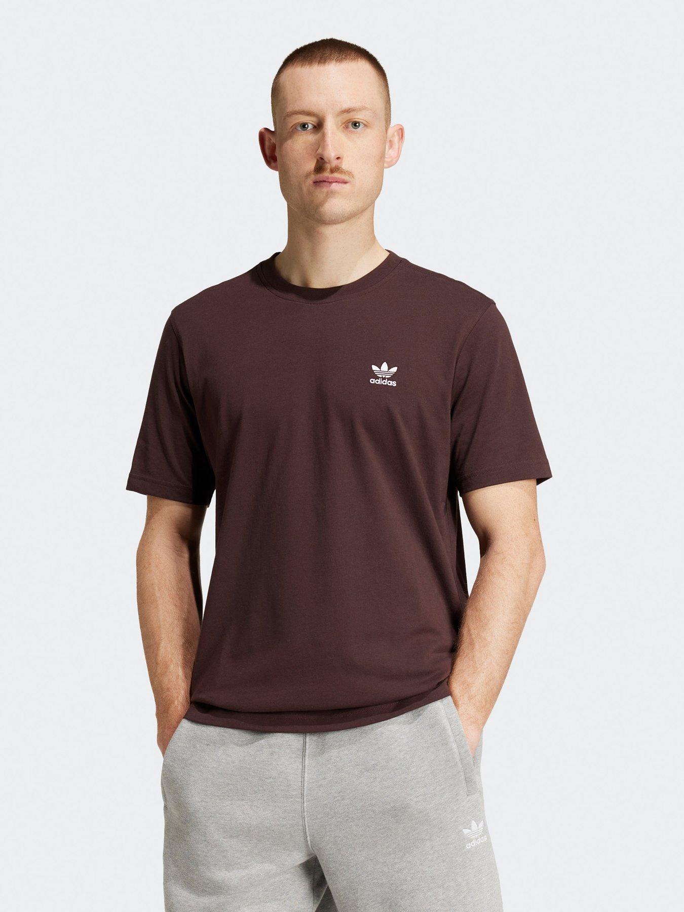 adidas-originals-mens-essential-trefoil-tee-brown