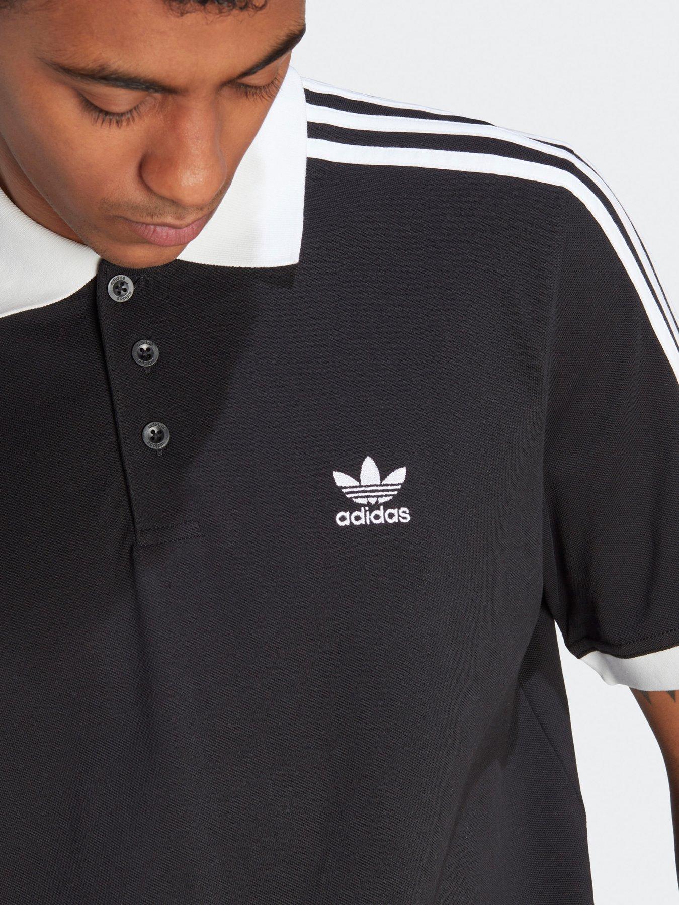 adidas-originals-mens-3-stripes-polo-blackoutfit