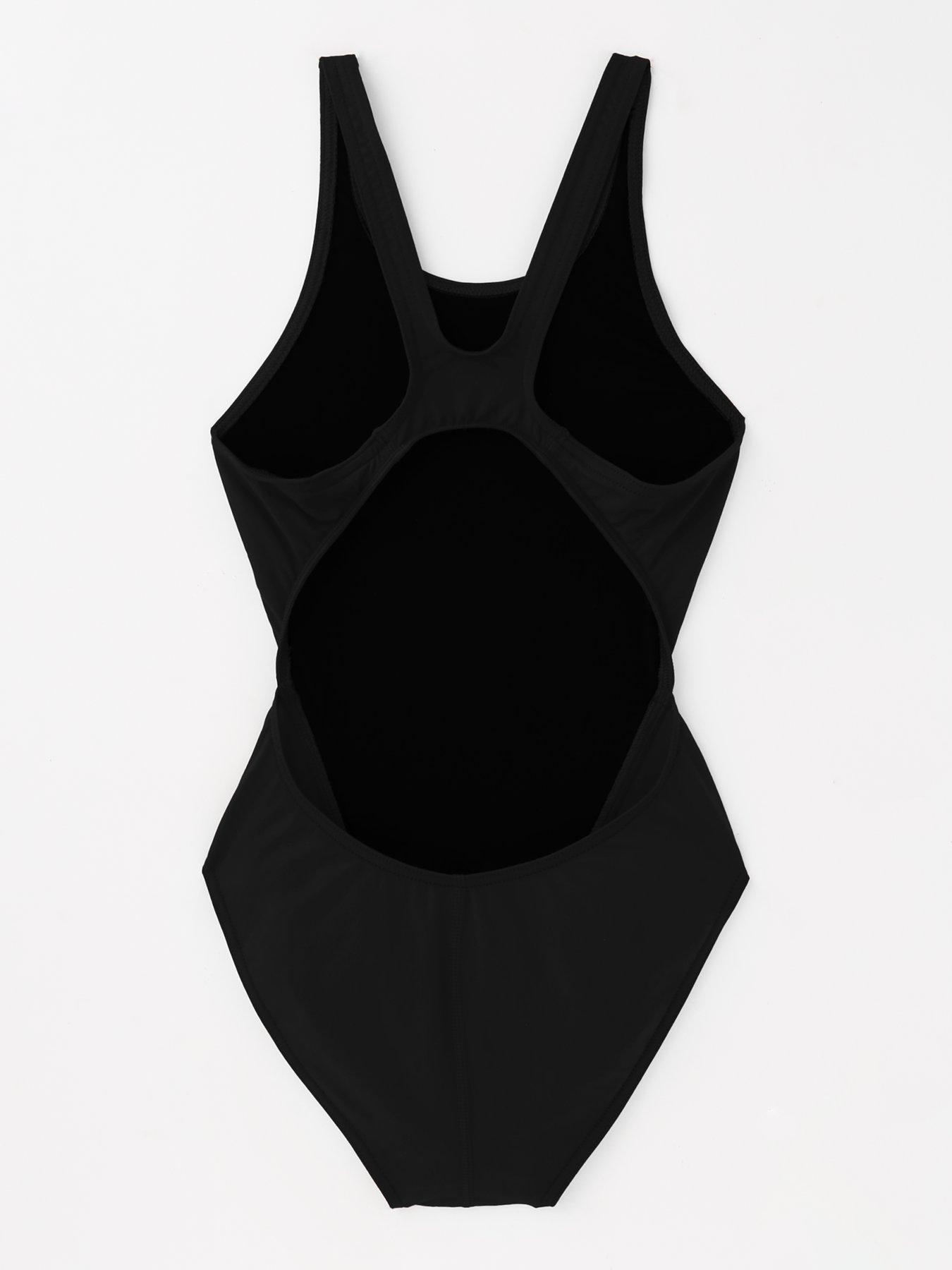 Image 2 of 4 of Arena Girls Team Swim Tech Solid Swimsuit- Black