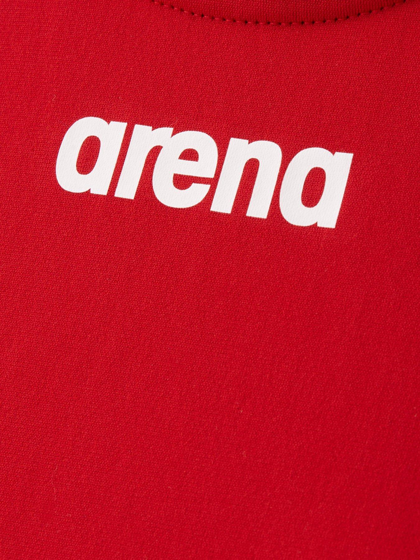 Image 3 of 4 of Arena Girls Team Swim Tech Solid Swimsuit - Red
