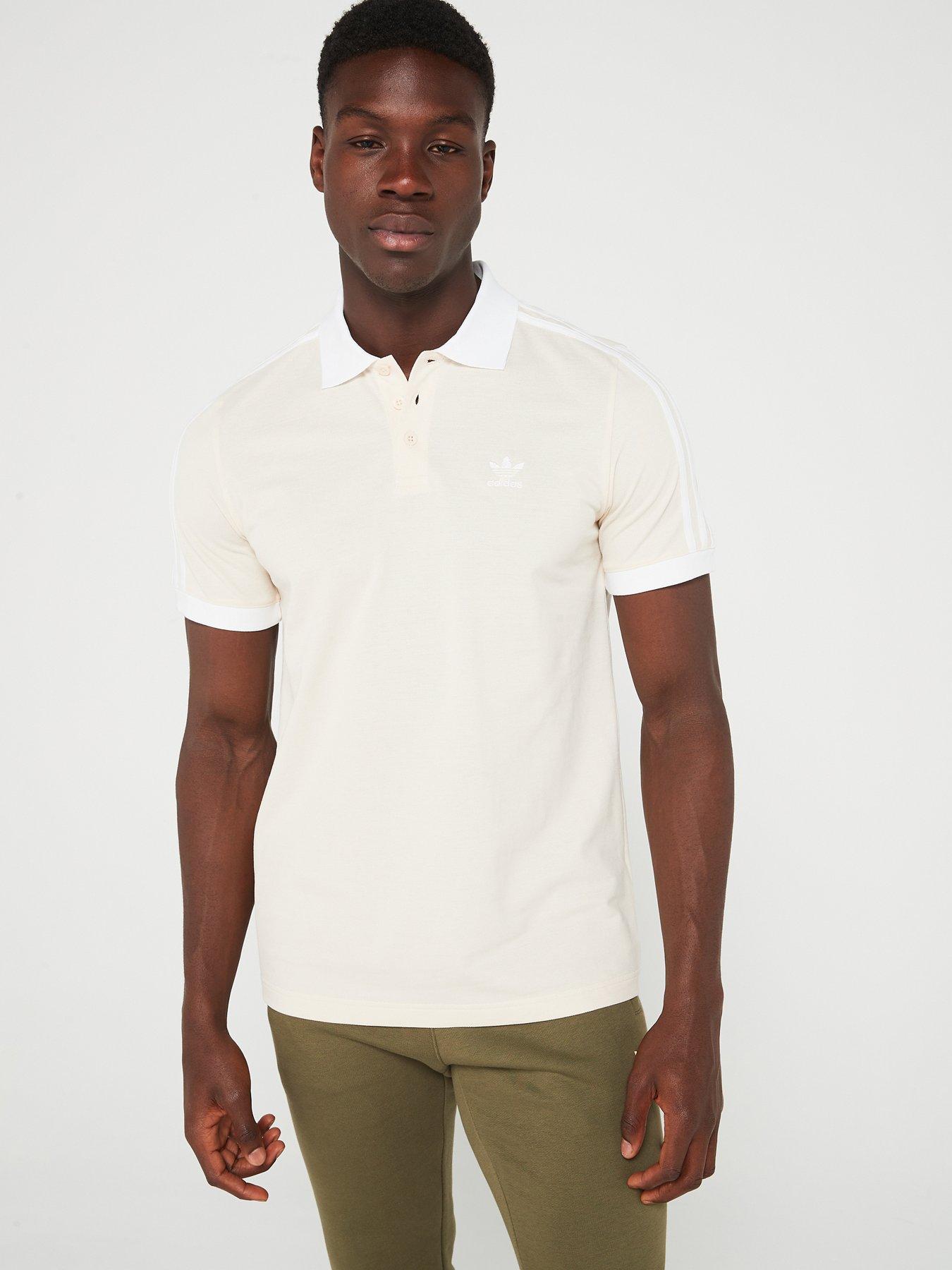 undefined Mens 3-Stripes Polo - White