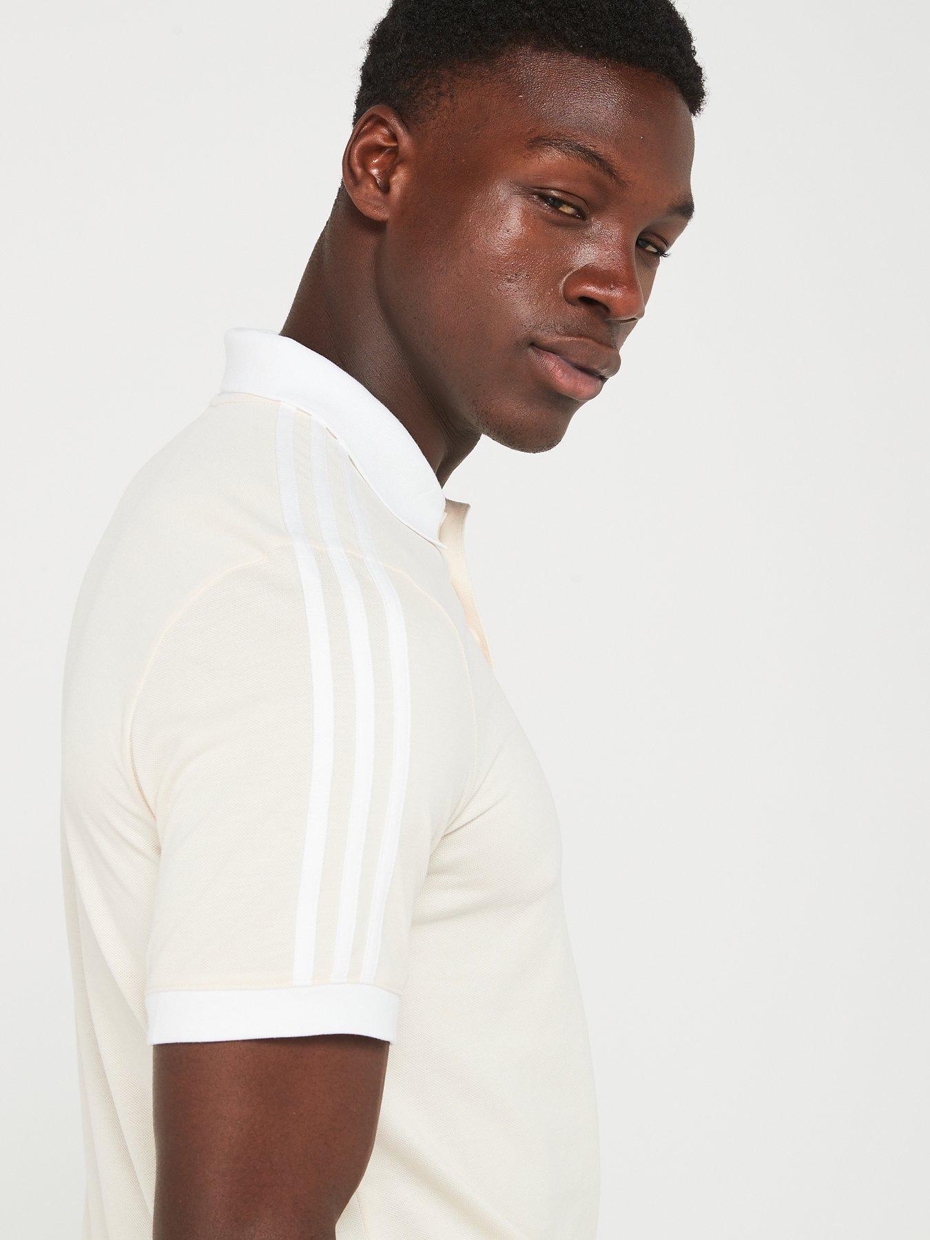 Image 4 of 5 of adidas Originals Mens 3-Stripes Polo - White