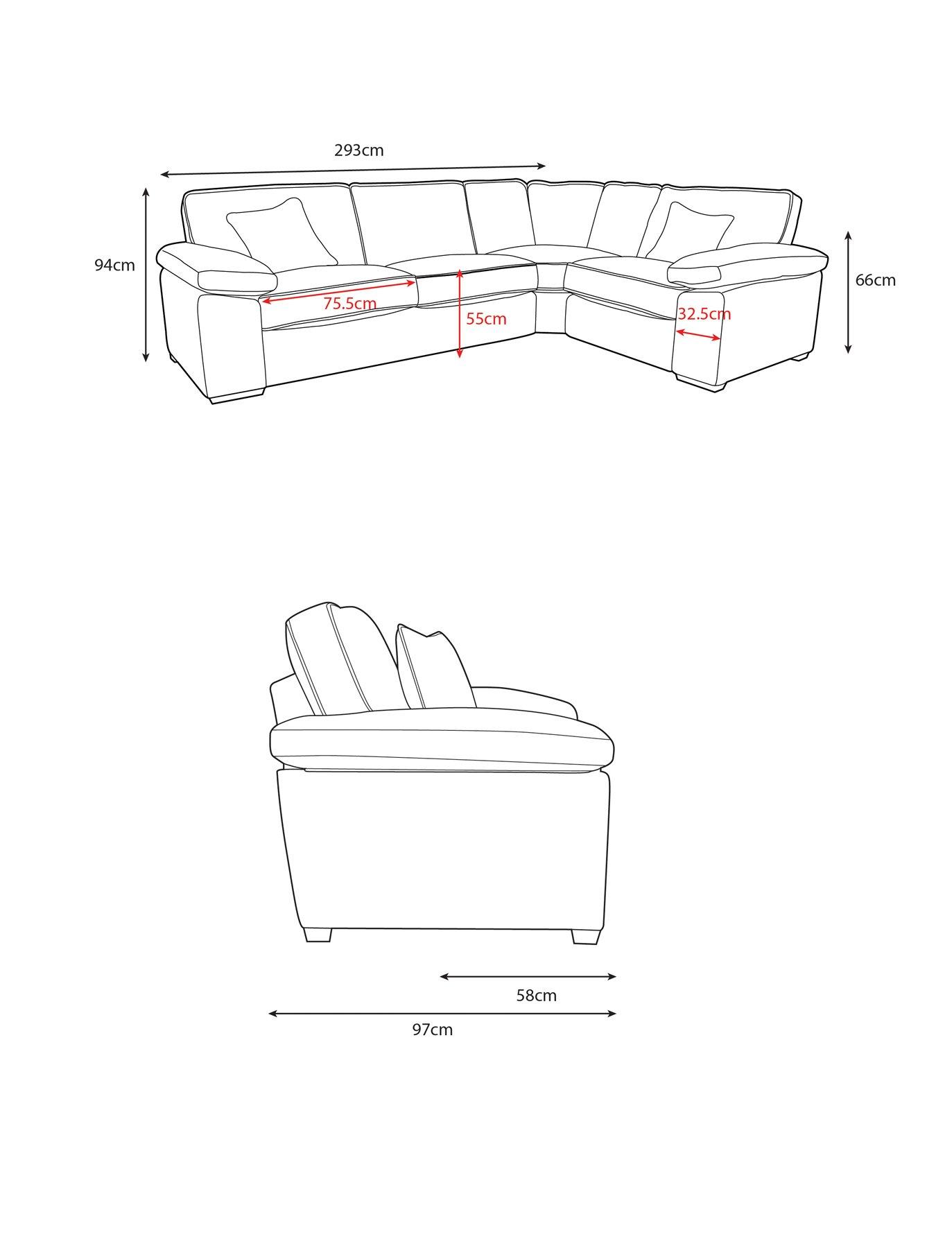 Image 6 of 6 of Very Home Tuscany Fabric&nbsp;Right Hand&nbsp;Corner Sofa&nbsp;- Made to Order in the UK