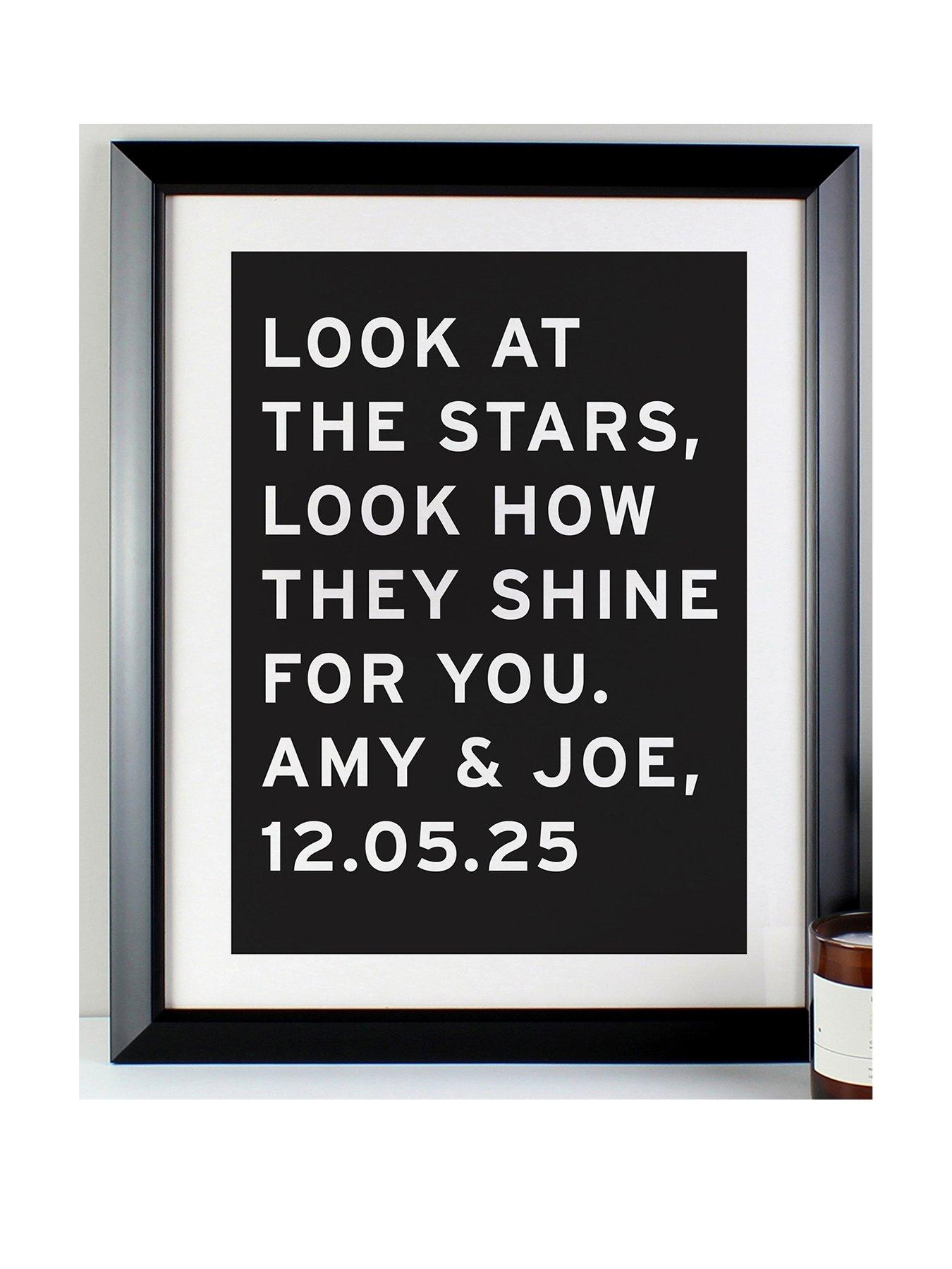 Image 1 of 4 of The Personalised Memento Company Personalised Typography Black Framed Print