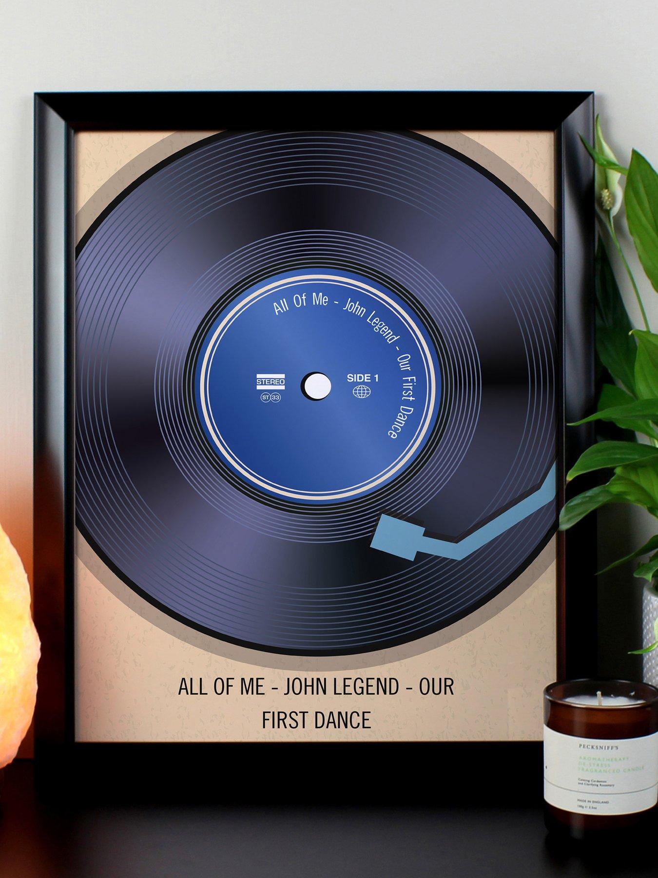 Image 2 of 3 of The Personalised Memento Company Personalised Retro Vinyl Black Framed Print