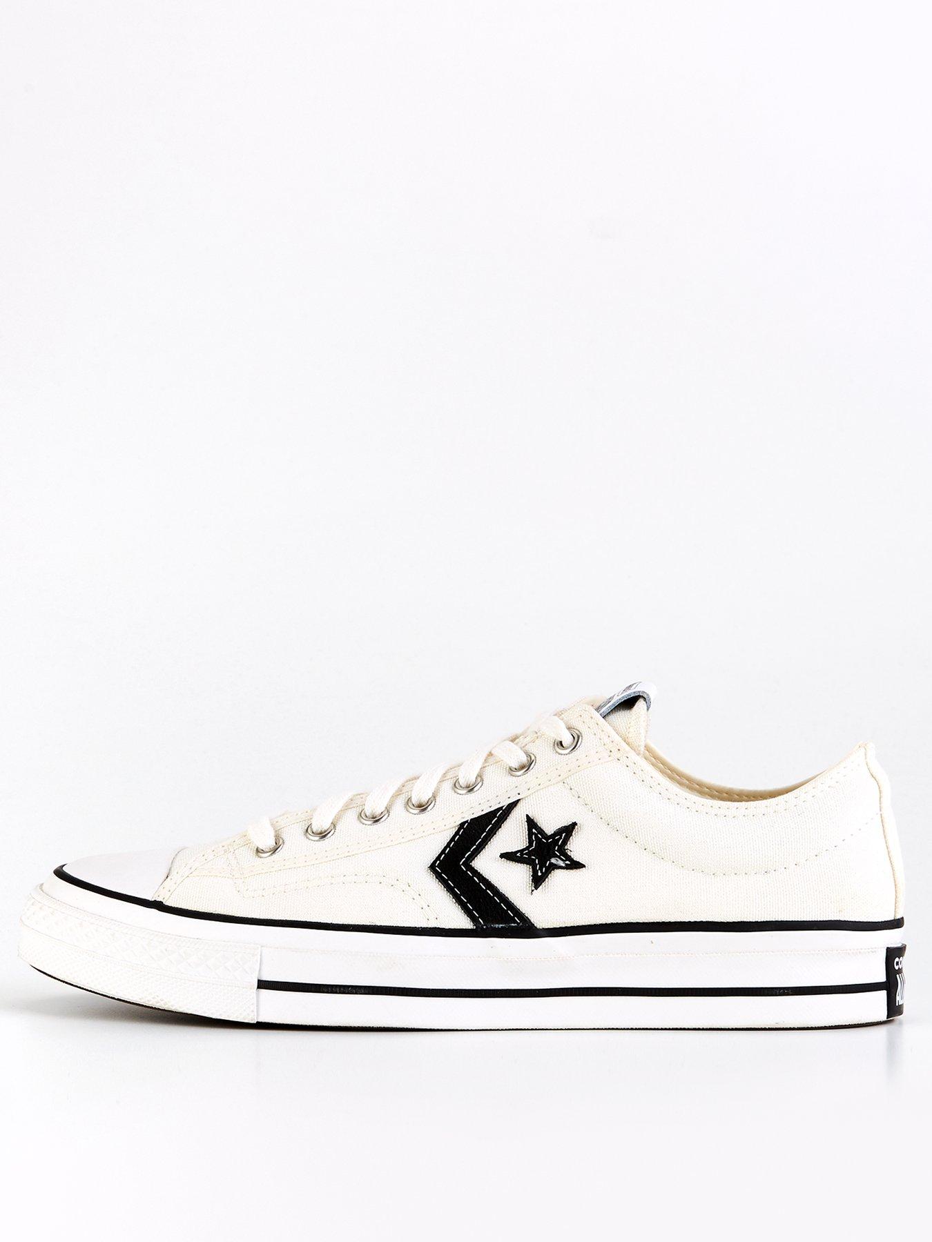 Image of Converse Premium Canvas Star Player 76 Trainers - White/Black