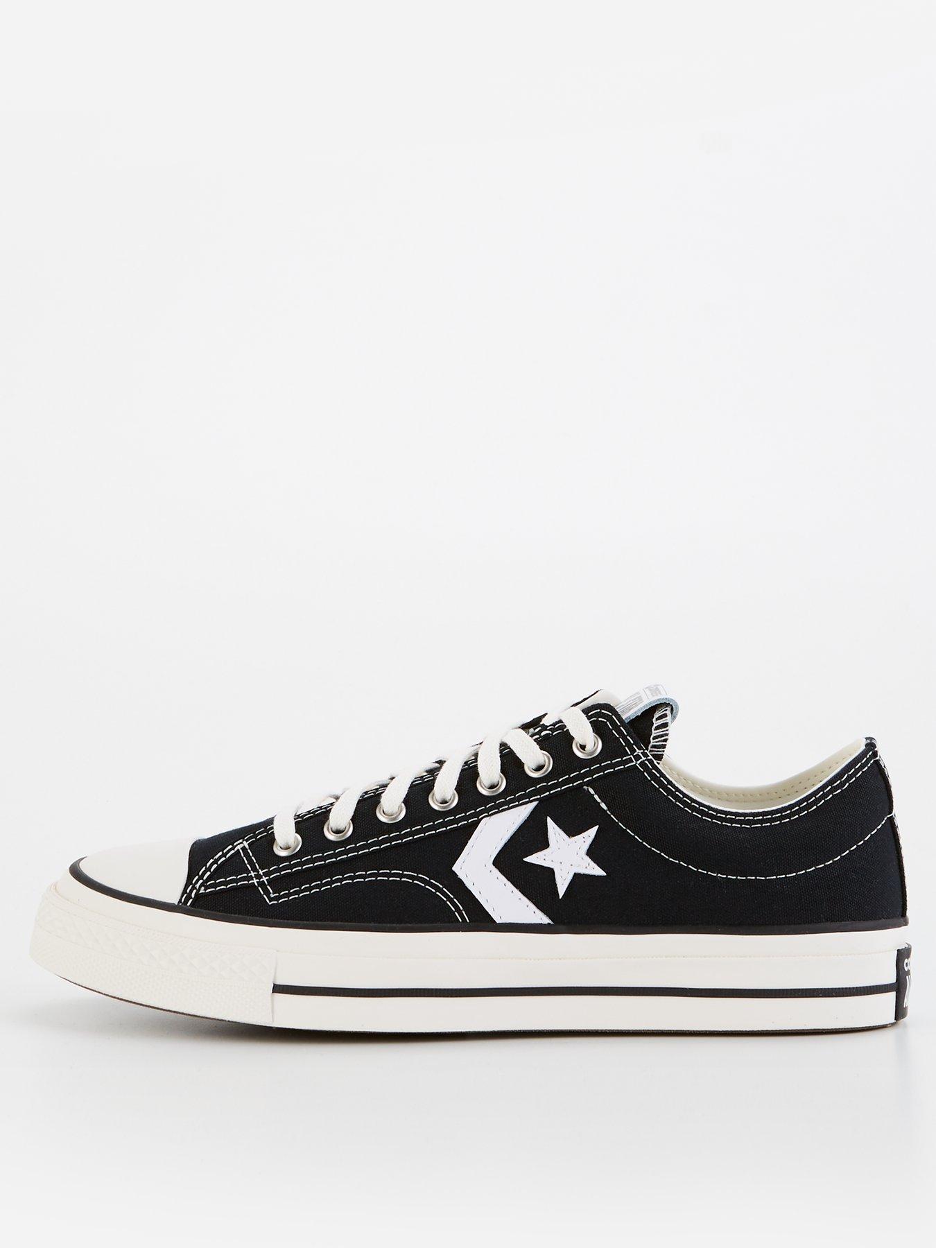 undefined Premium Canvas Star Player 76 Low Top Trainers - Black/white