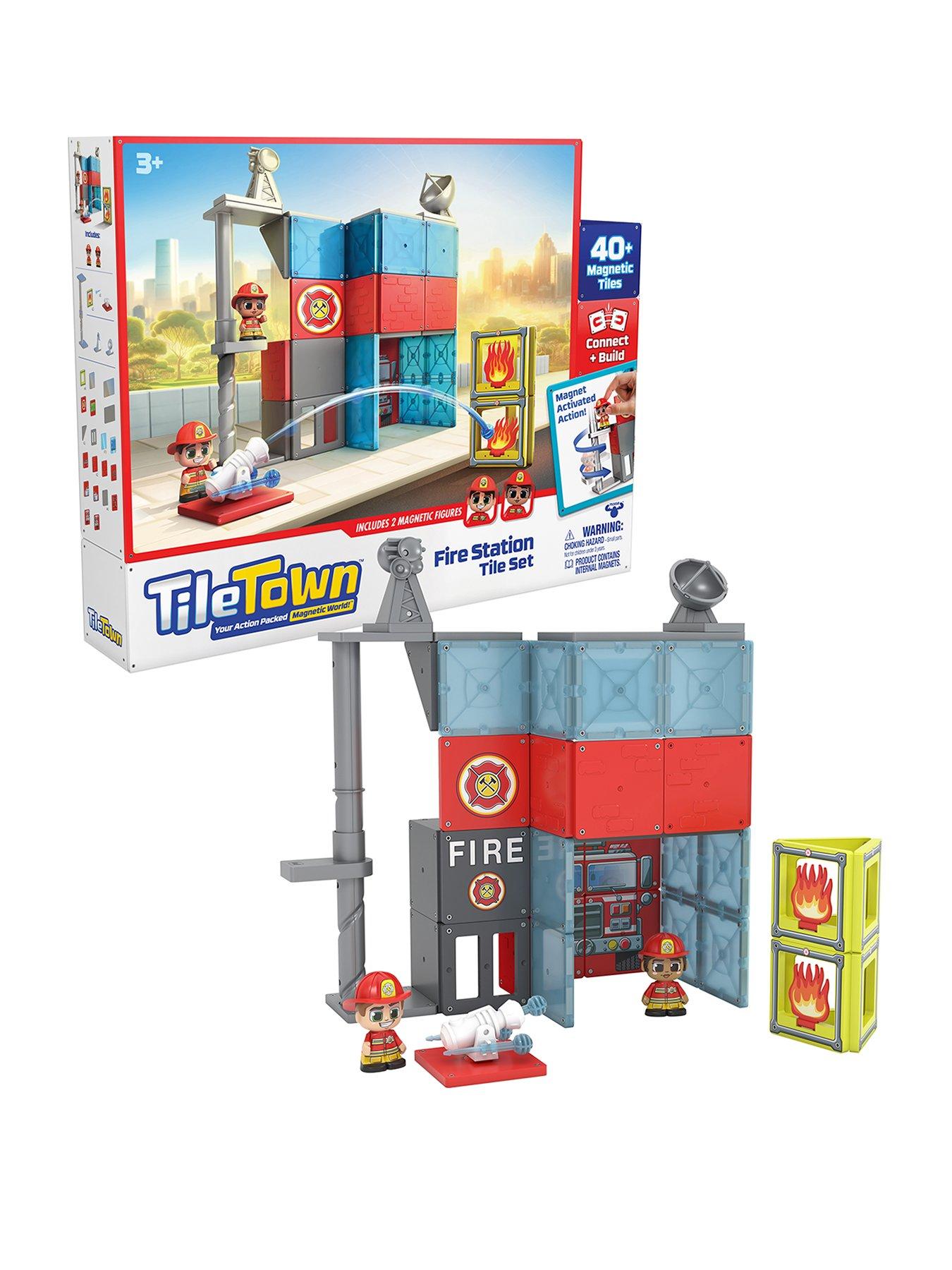 undefined Tile Town Fire Station Magnetic Tiles Playset