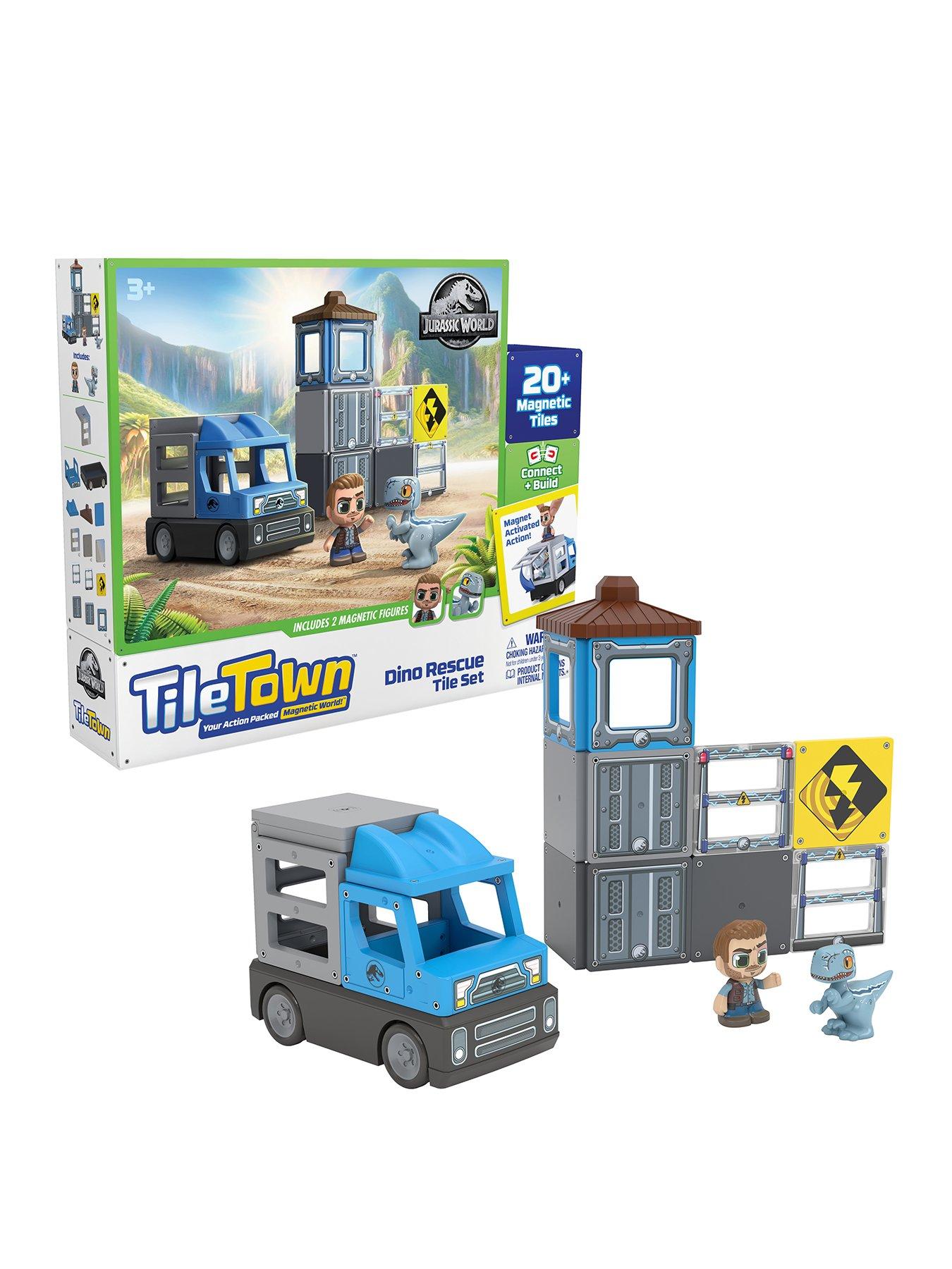 Image of Tile Town Tile Town Jurassic World Dino Rescue Magnetic Tiles Playset