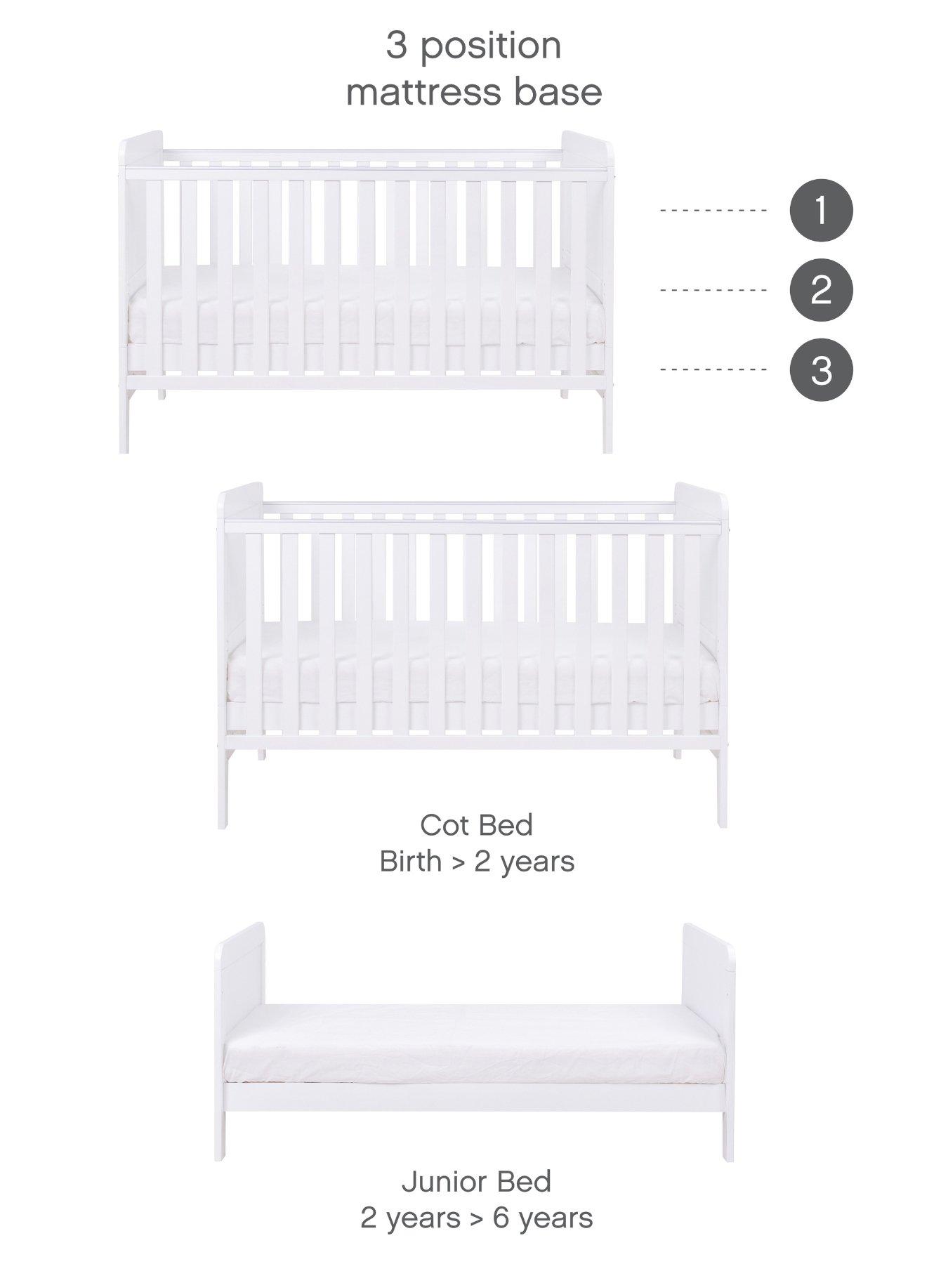 Image 5 of 5 of Tutti Bambini Rio Cot Bed with Cot Top Changer & Mattress - White