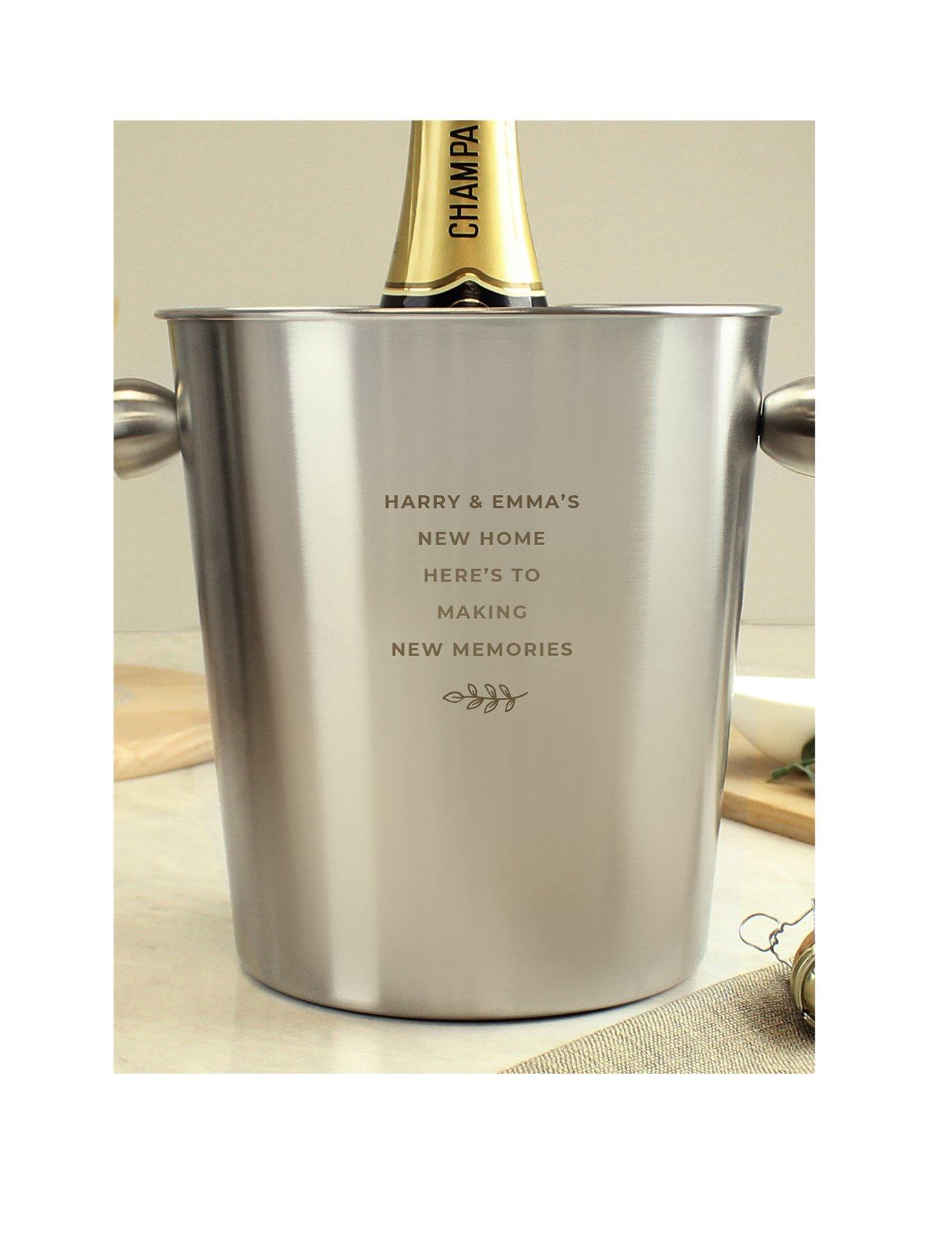 Image of The Personalised Memento Company Personalised Stainless Steel Ice Bucket
