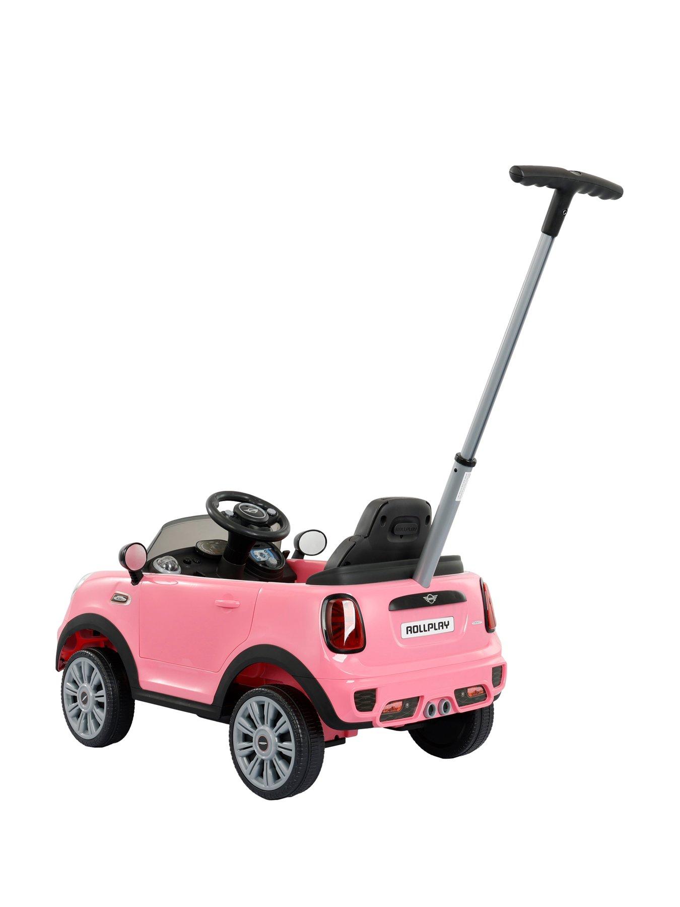 Image 4 of 5 of undefined Mini Cooper Play Push Car with Parental Handle - Pink