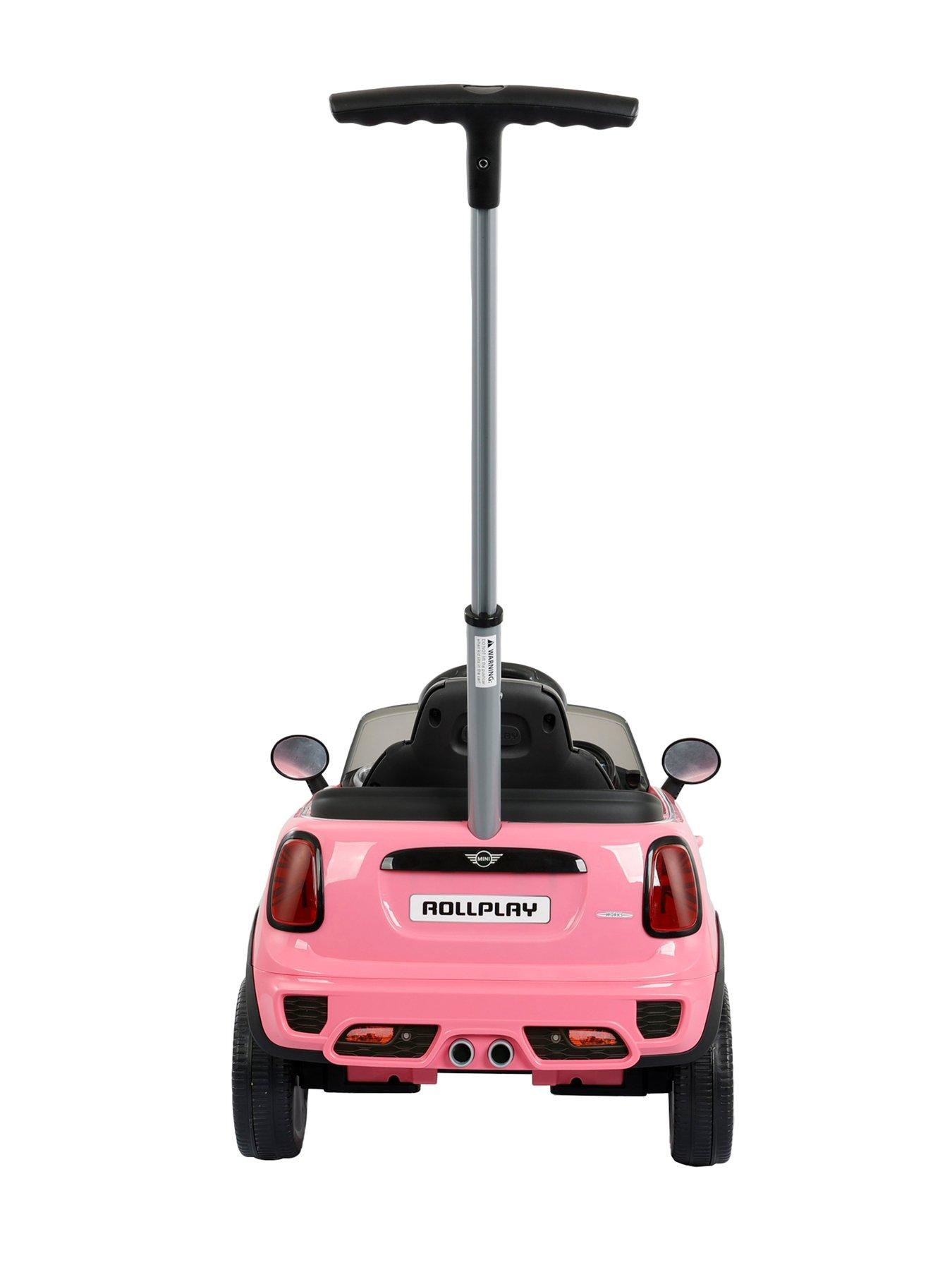 Mini Cooper Play Push Car with Parental Handle Pink