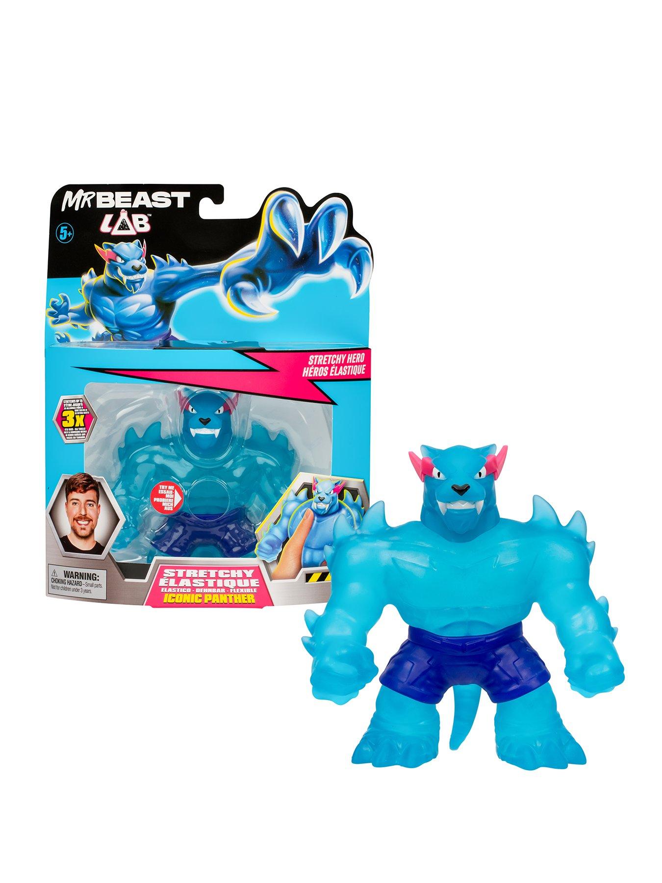 Image 1 of 7 of Beast Lab Heroes of Goo Jit Zu MrBeast Lab Stretchy Hero Hypercharged Panther Figure